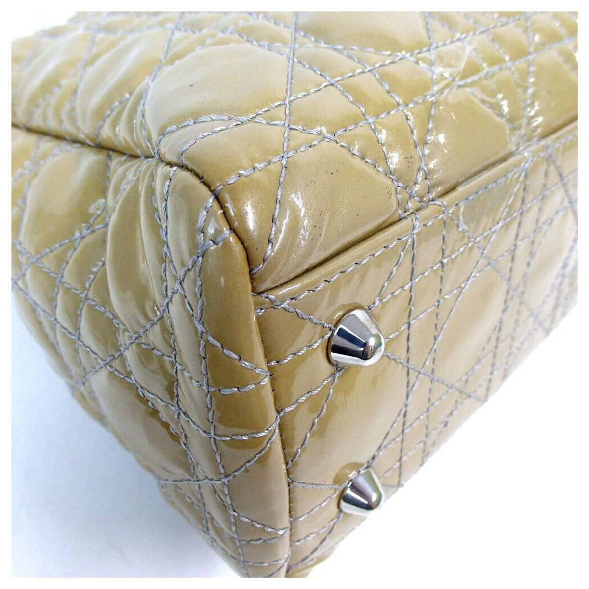 Dior Authentic Christian Dior Chain Beige Cannage Leather Bag Size ONE SIZE - 14 Thumbnail