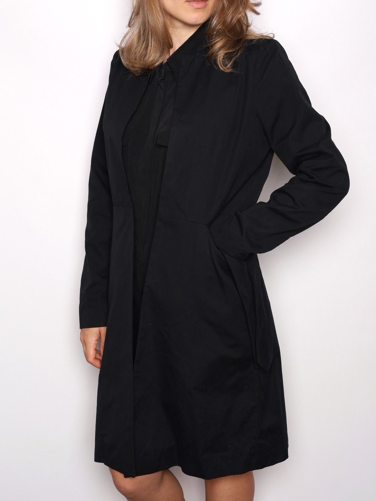 Marni Marni Cotton Open Coat Black With Pockets Long Blazer Jacket Size XS / US 0-2 / IT 36-38 - 2 Thumbnail