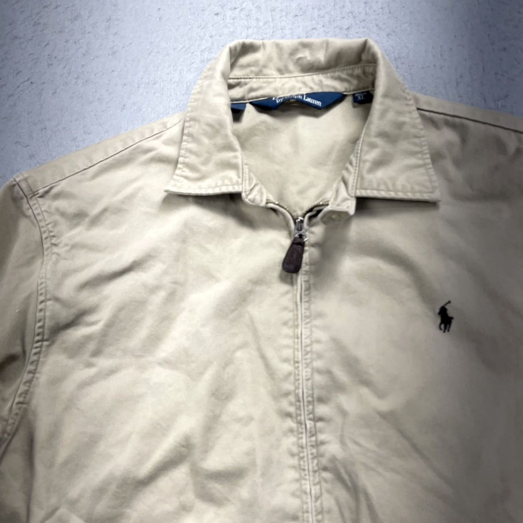 Polo Ralph Lauren VINTAGE Polo Ralph Lauren Jacket Mens XL Beige Cotton Bomber Zip Preppy 90s Size US XXL / EU 58 / 5 - 2 Thumbnail