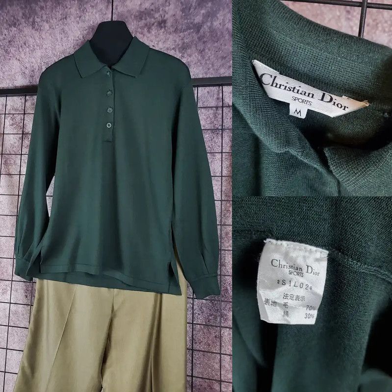 Dior Dior Sports Green Wool Blend Long Sleeve Top 0089 Size M / US 6-8 / IT 42-44 - 1 Thumbnail