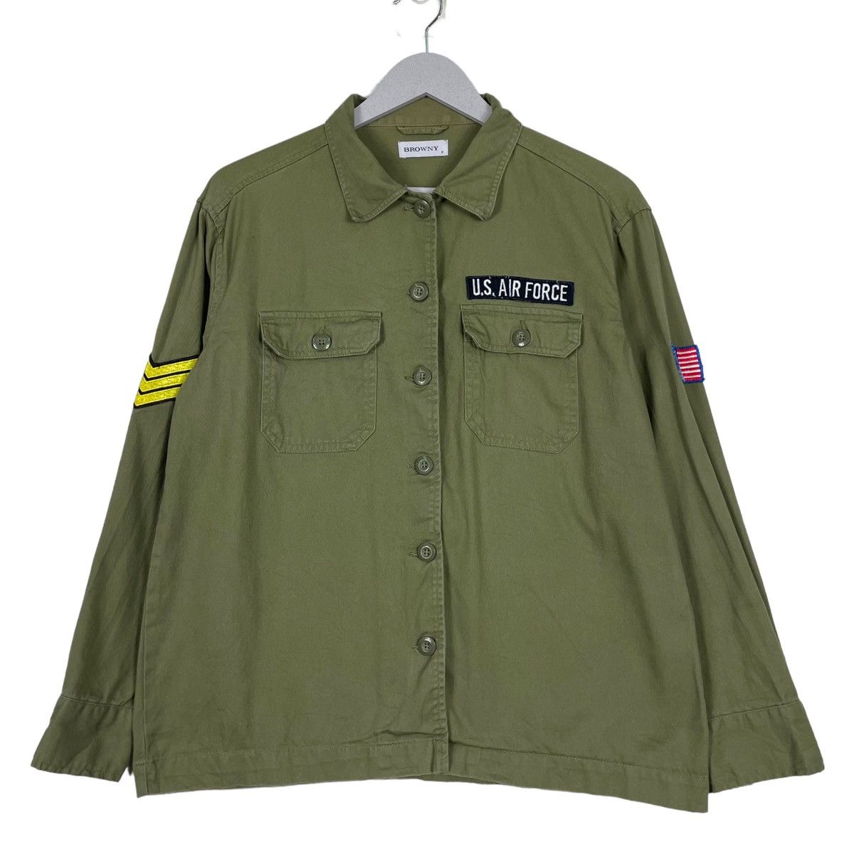Hysteric Glamour × Japanese Brand 💥BROWNY US ARMY BUTTON SHIRT Size US S / EU 44-46 / 1 - 1 Thumbnail
