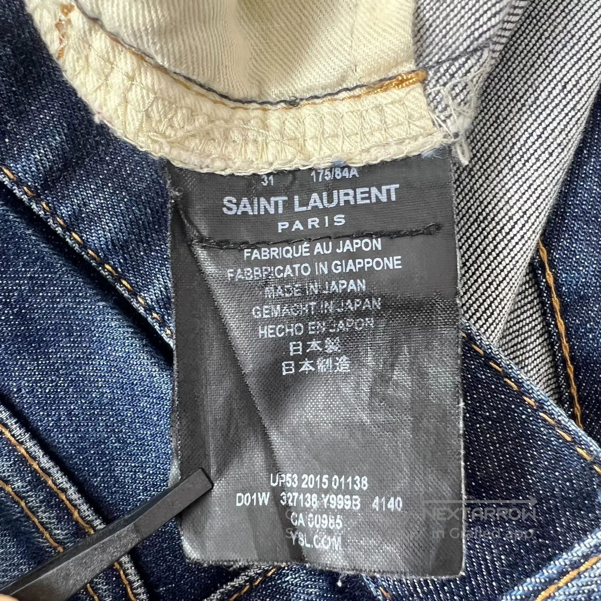 Saint Laurent Paris Saint Laurent Blue Distressed Denim Pants. Size US 31 - 6 Thumbnail