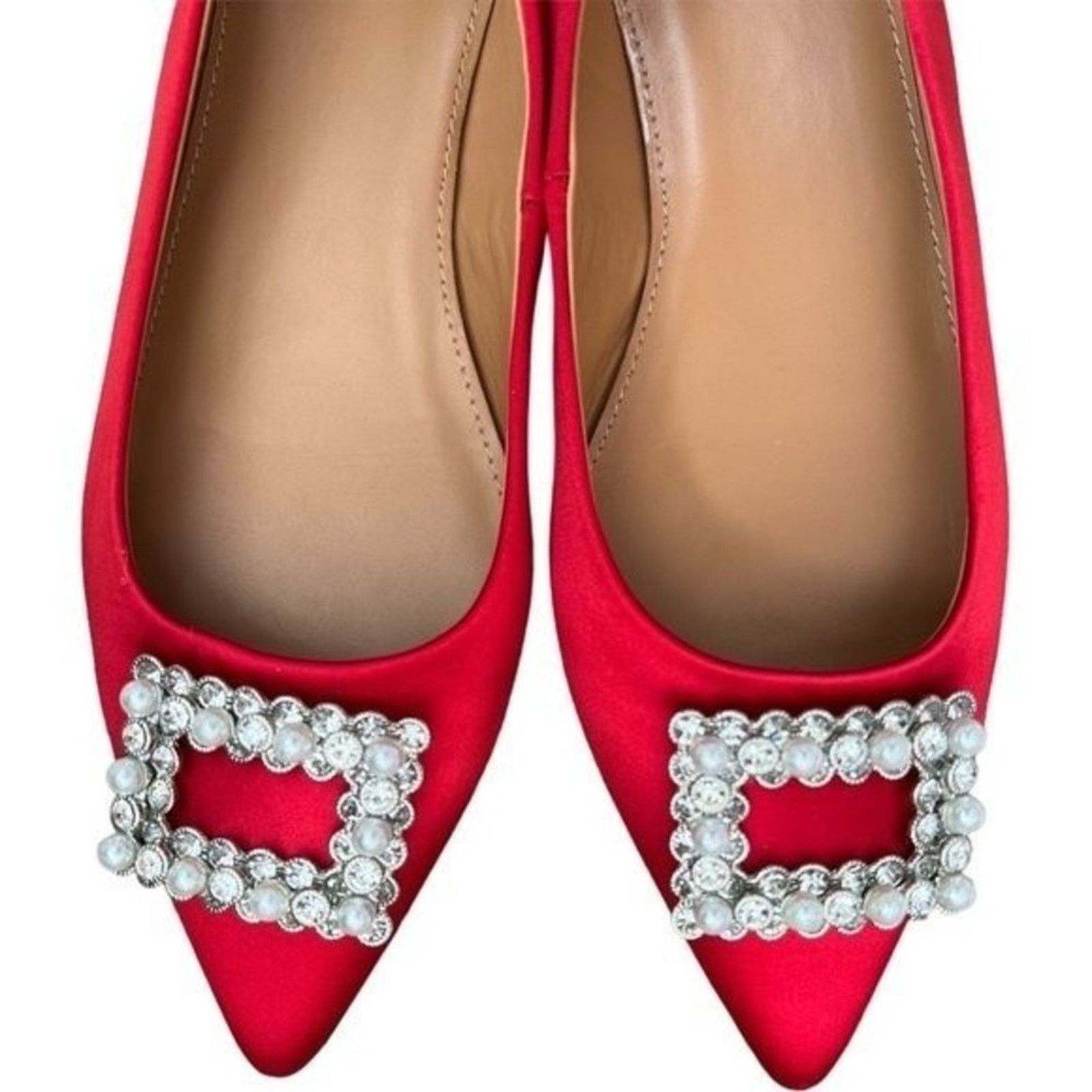 J.Crew J.CREW Pointy-toe Crystal Classic Red Flats w/ Box, US7 Size US 7 / IT 37 - 7 Thumbnail