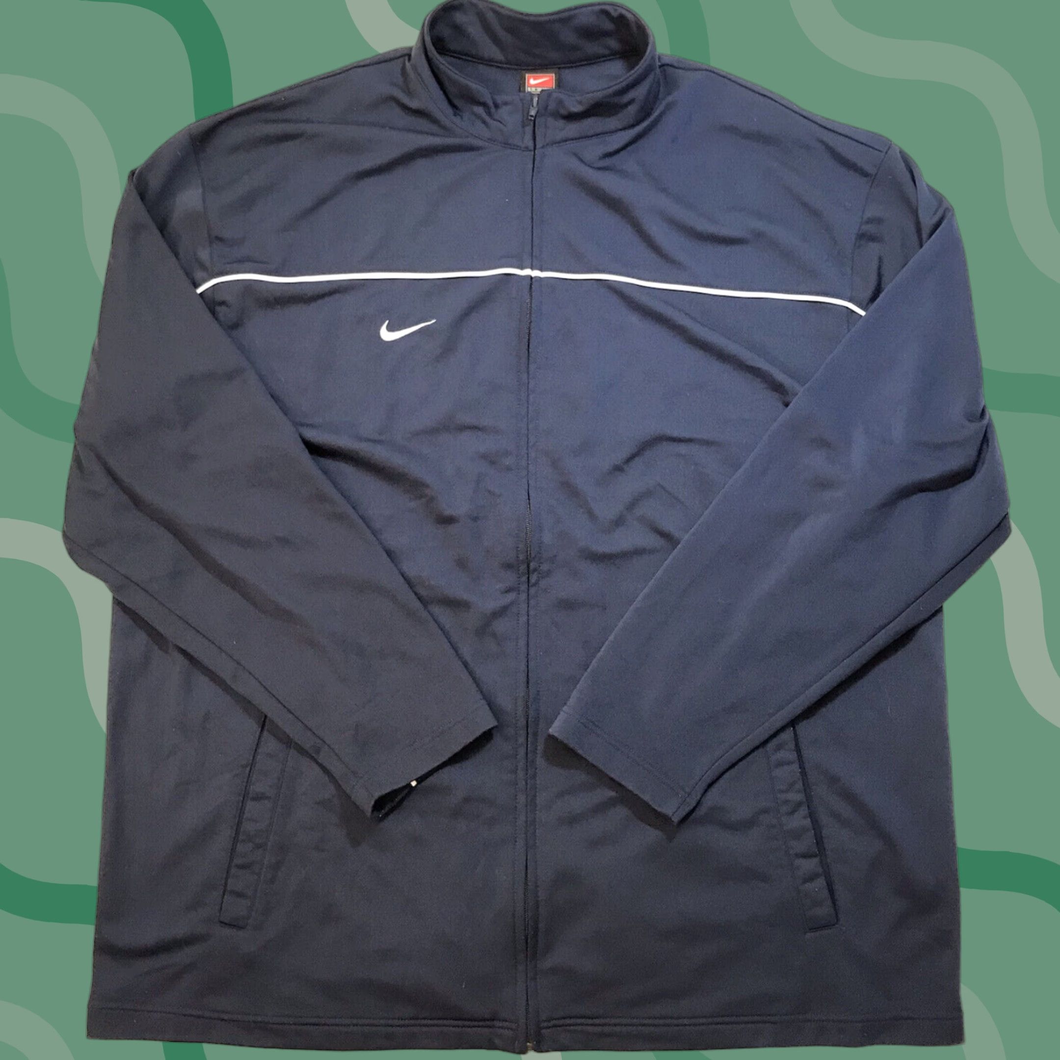 Nike VINTAGE Nike Mens Travis Swoosh Logo Jacket Full Zip Sz XXL Golf Coat Blue Jacket Size US XXL / EU 58 / 5 - 1 Thumbnail