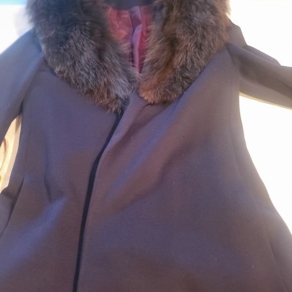 Vintage Vintage by gare' Navy Blue Lined Fur lined Wrap Sz. S Coat J Size S / US 4 / IT 40 - 3 Thumbnail