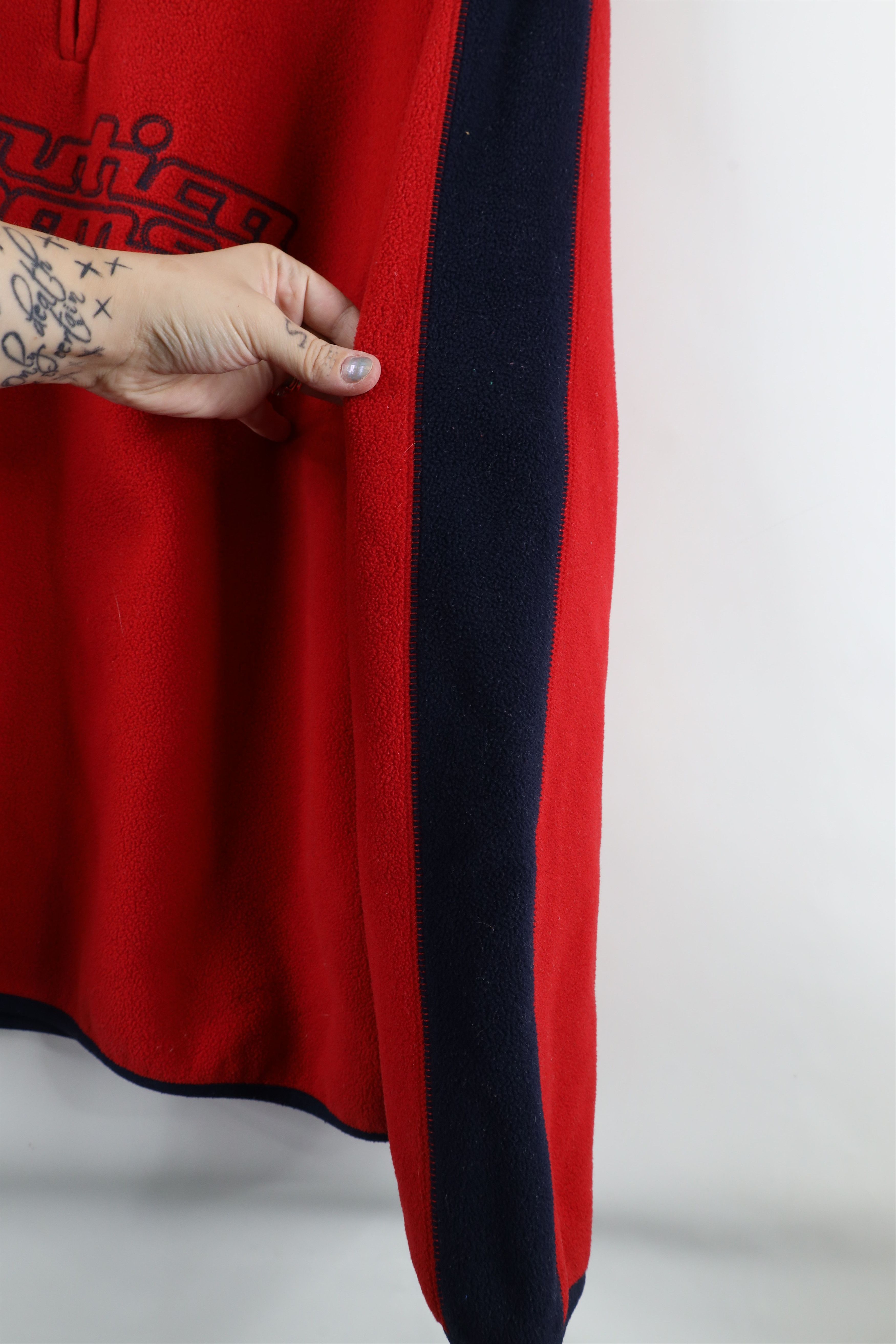 Nautica × Vintage Vintage 90s Nautica Script Half Zip Fleece Pullover Sweater Size US L / EU 52-54 / 3 - 6 Thumbnail