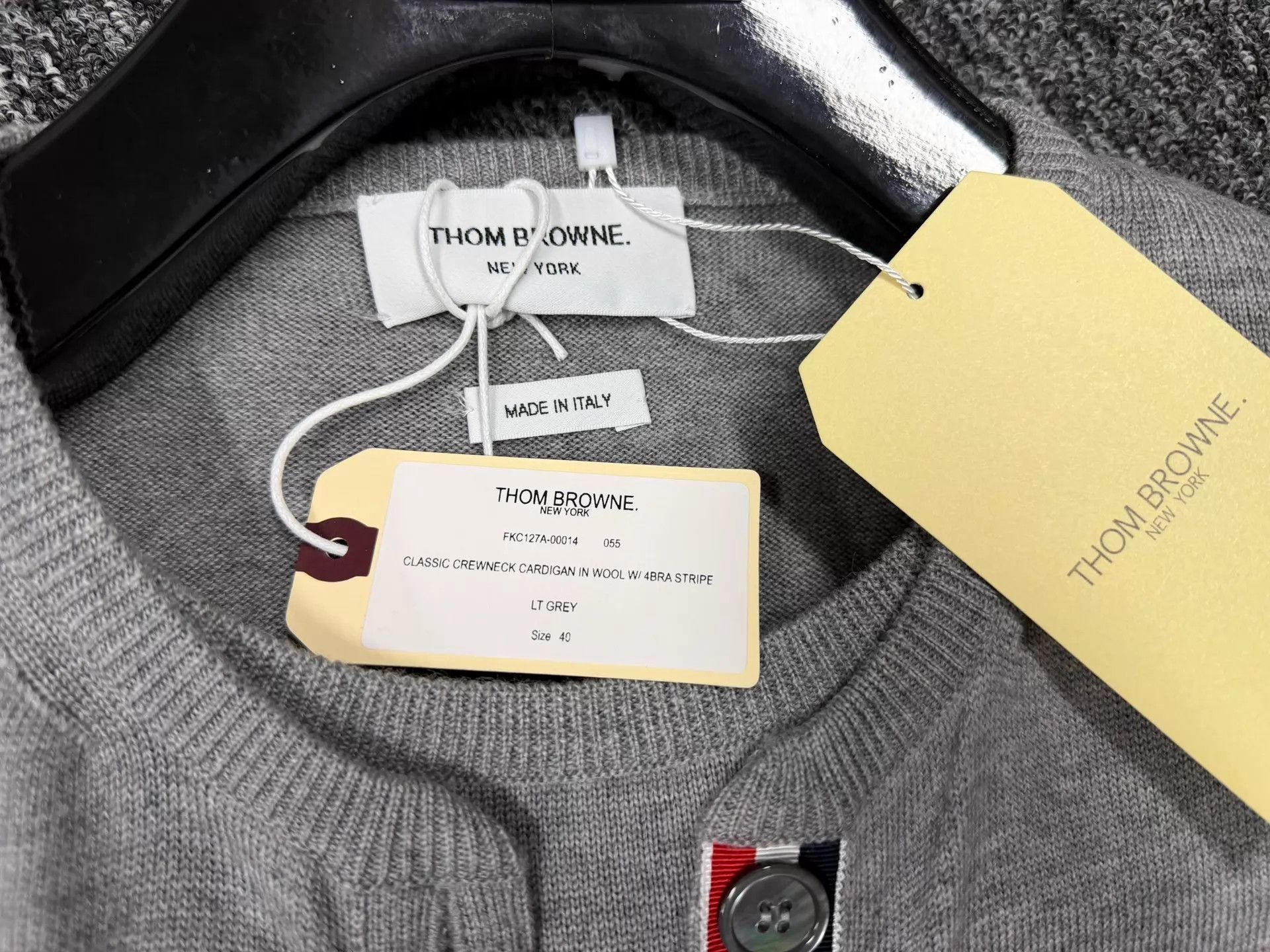 Thom Browne Thom Browne Women's Wool Cardigan Two-Tone Light Gray Size40 Size S / US 4 / IT 40 - 4 Thumbnail