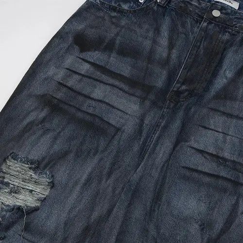 VIBE Vintage washed corrugated ripped wide-leg jeans Size US 34 / EU 50 - 7 Thumbnail