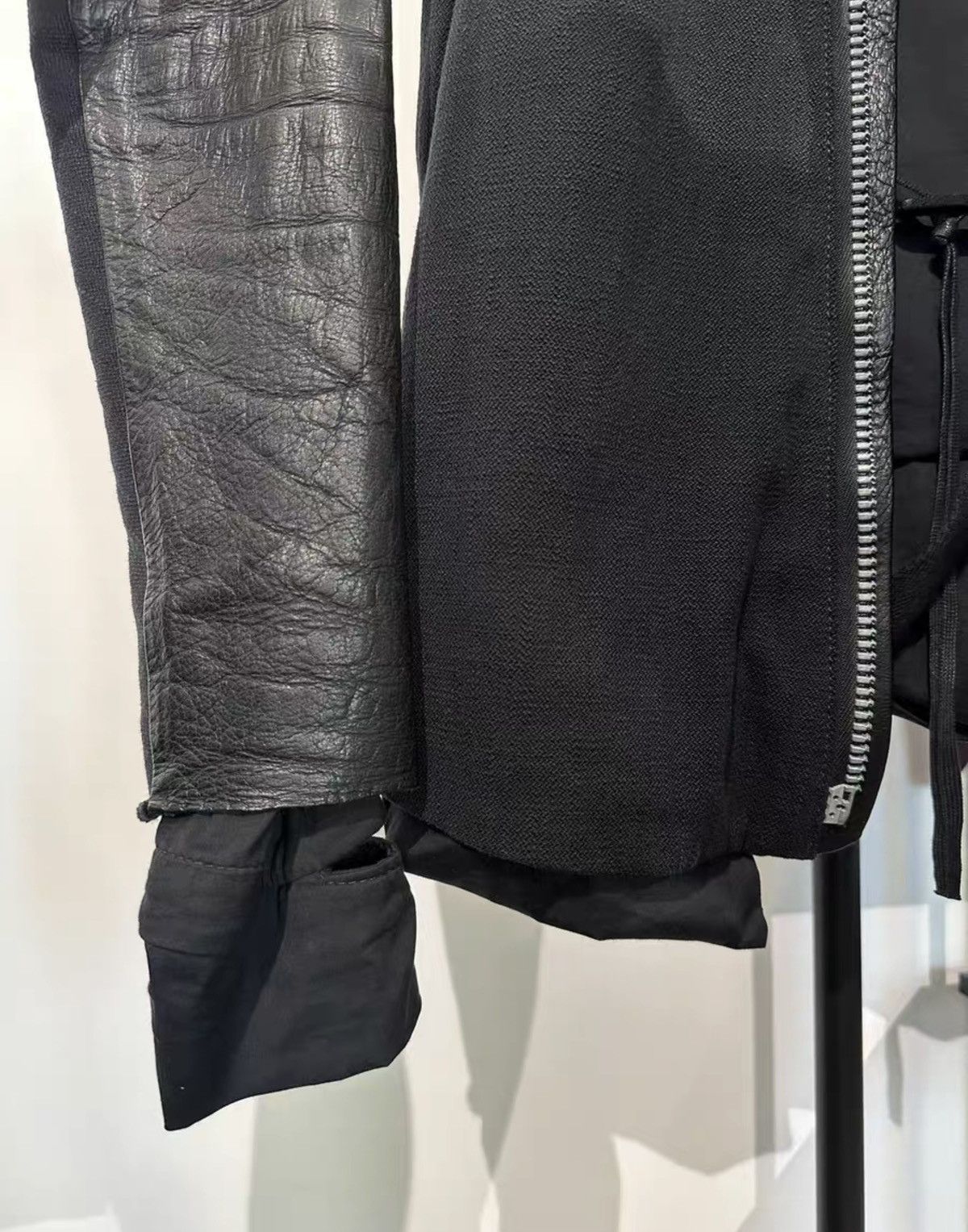 11 By Boris Bidjan Saberi 11ByBBS Mainline Leather & Denim Patchwork Jacket Size US S / EU 44-46 / 1 - 4 Thumbnail