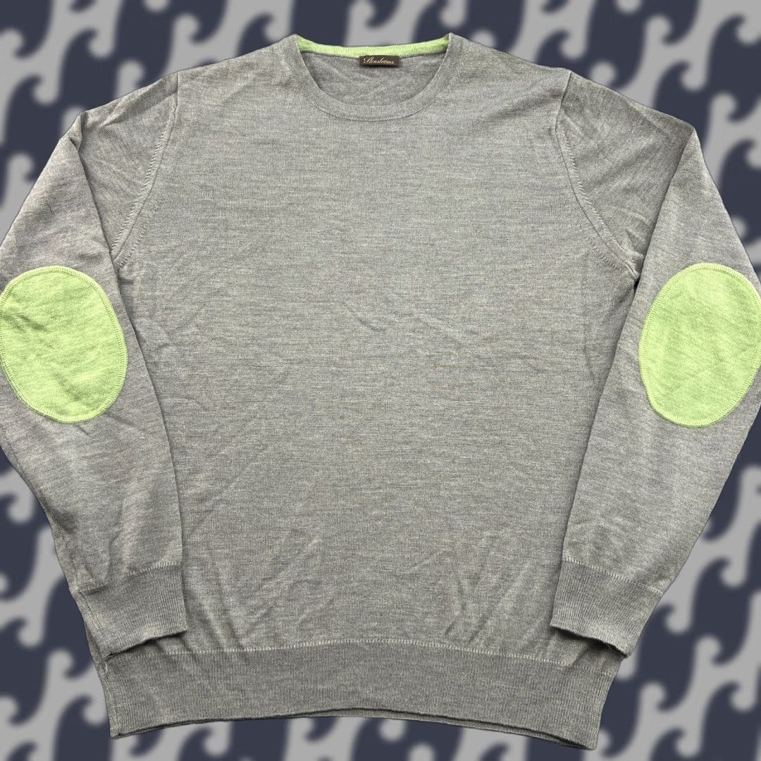 Vintage Stenstroms Zegna Baruffa Men Green Jumper Sz S Merino Wool Elbow Patches Sweater Size US S / EU 44-46 / 1 - 1 Thumbnail