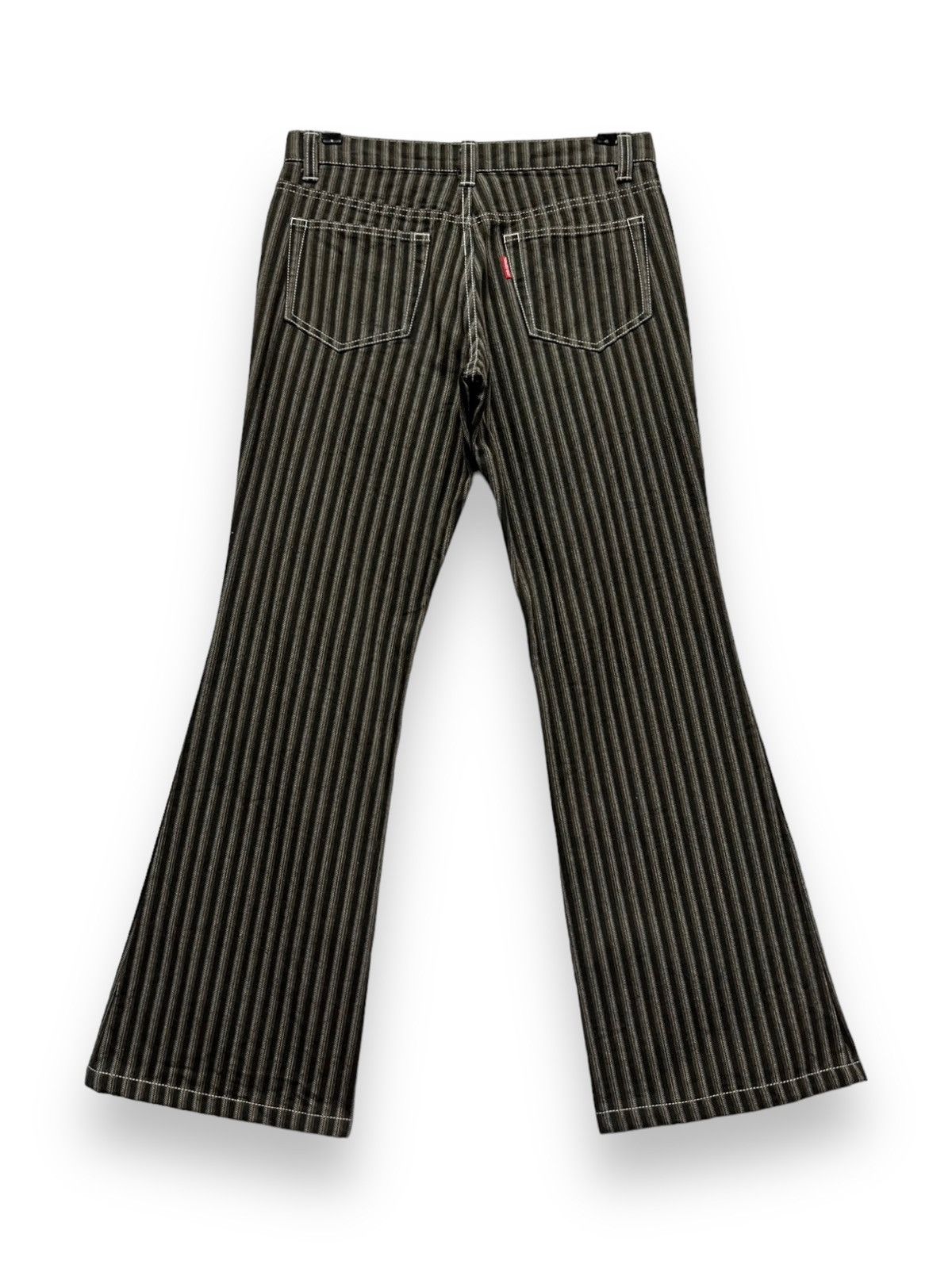 FLARE🔥VTG TORNADO MART JAPAN Brown Hickory Stripes Denim🔥