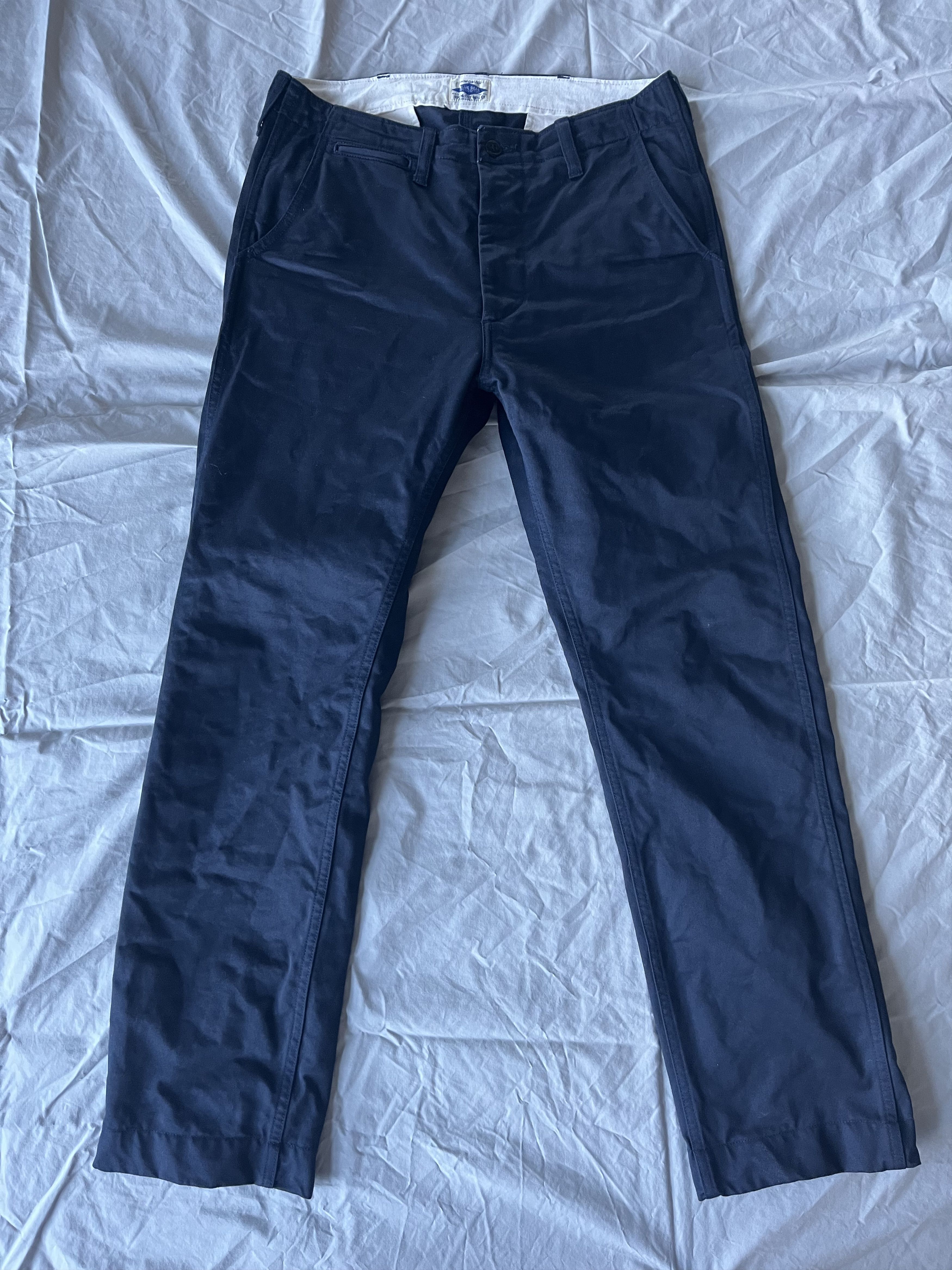 The Real McCoy's The Real McCoys Blue Seal Chino Trousers Navy Size 32 ...