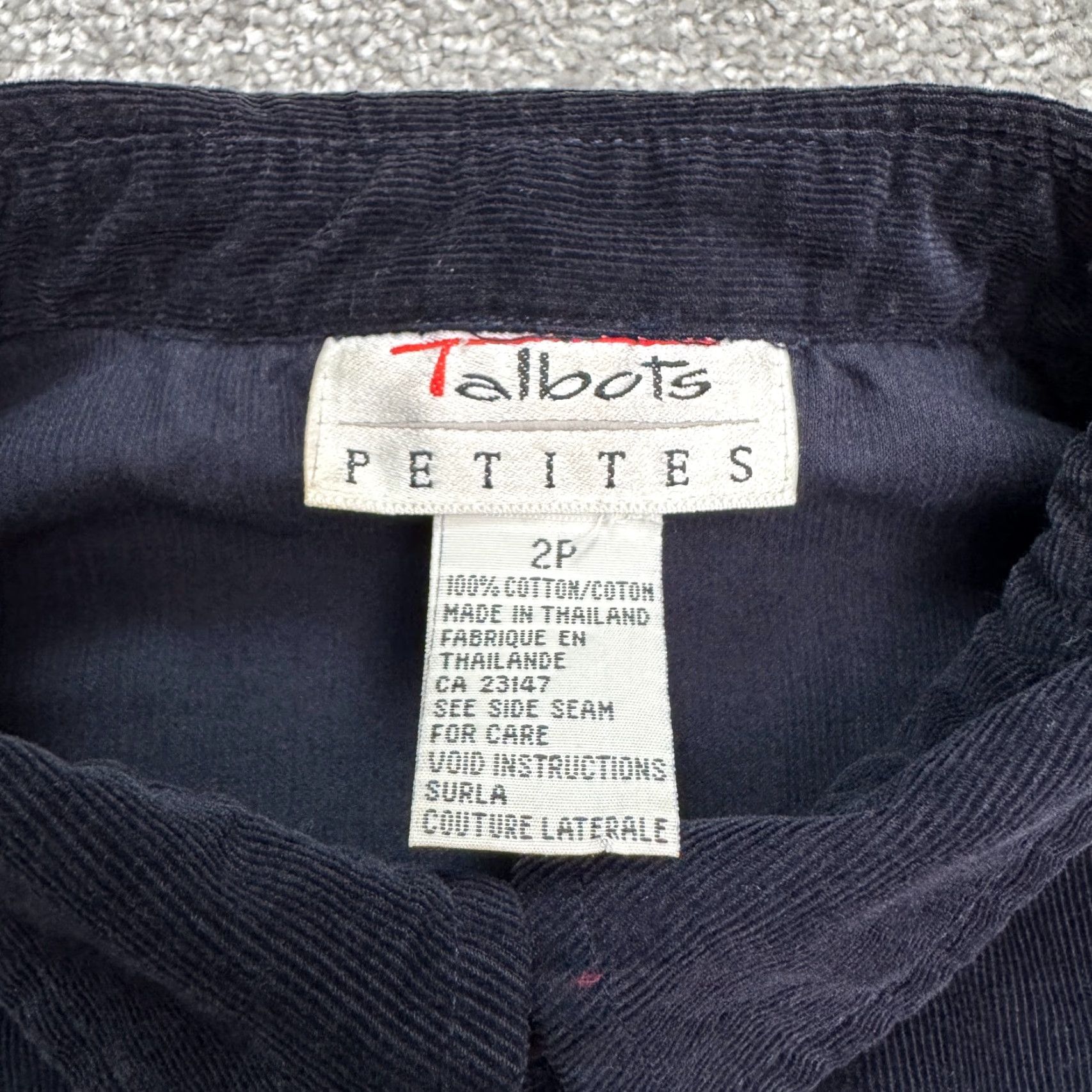 Talbots VINTAGE Talbots Corduroy Shirt Dress Women’s Midi Casual Spring Summer Fall Winter 2P Navy Blue Size XS / US 0-2 / IT 36-38 - 6 Thumbnail