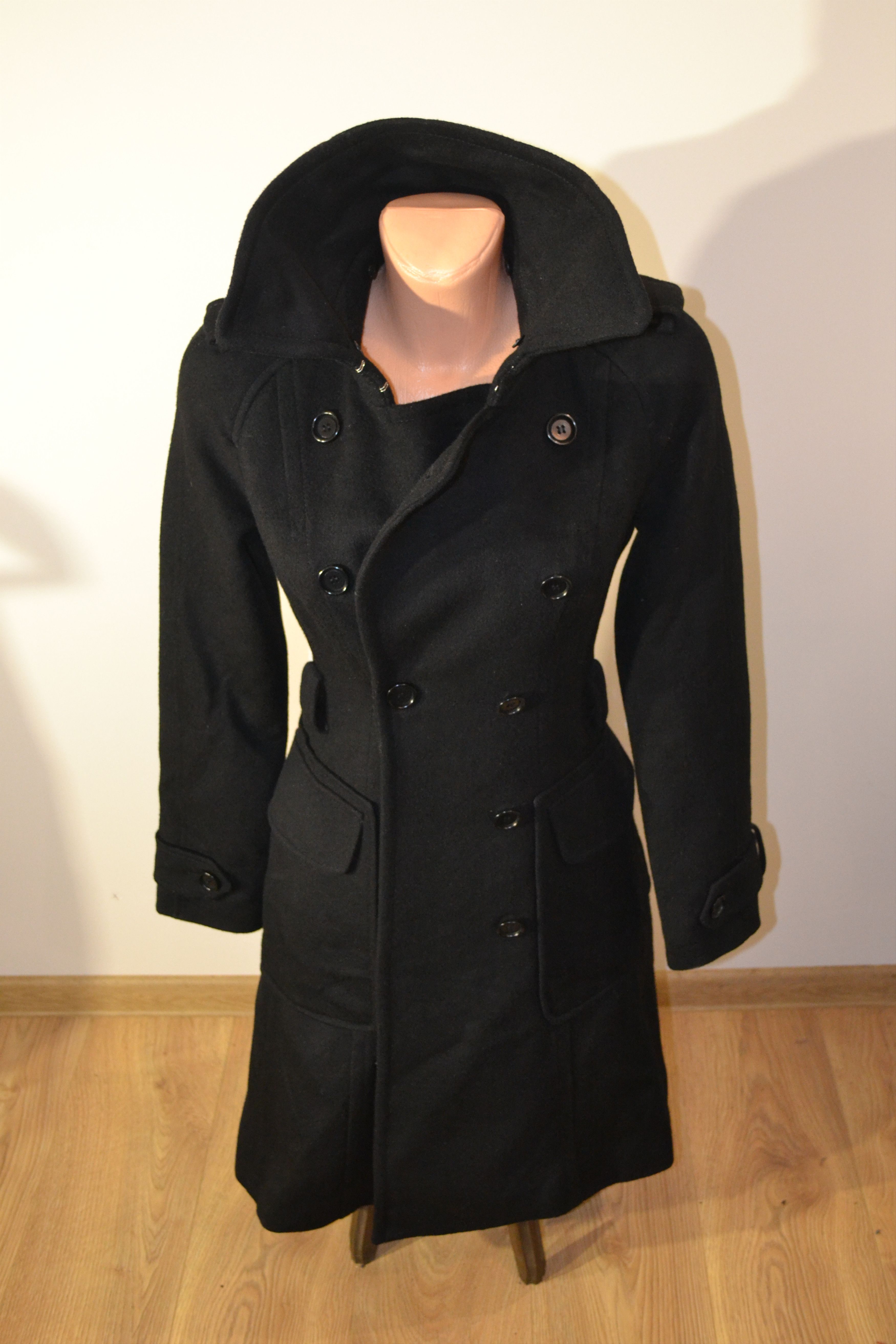 Karen Millen Karen Millen Black Wool Winter Coat - size S Size S / US 4 / IT 40 - 3 Thumbnail