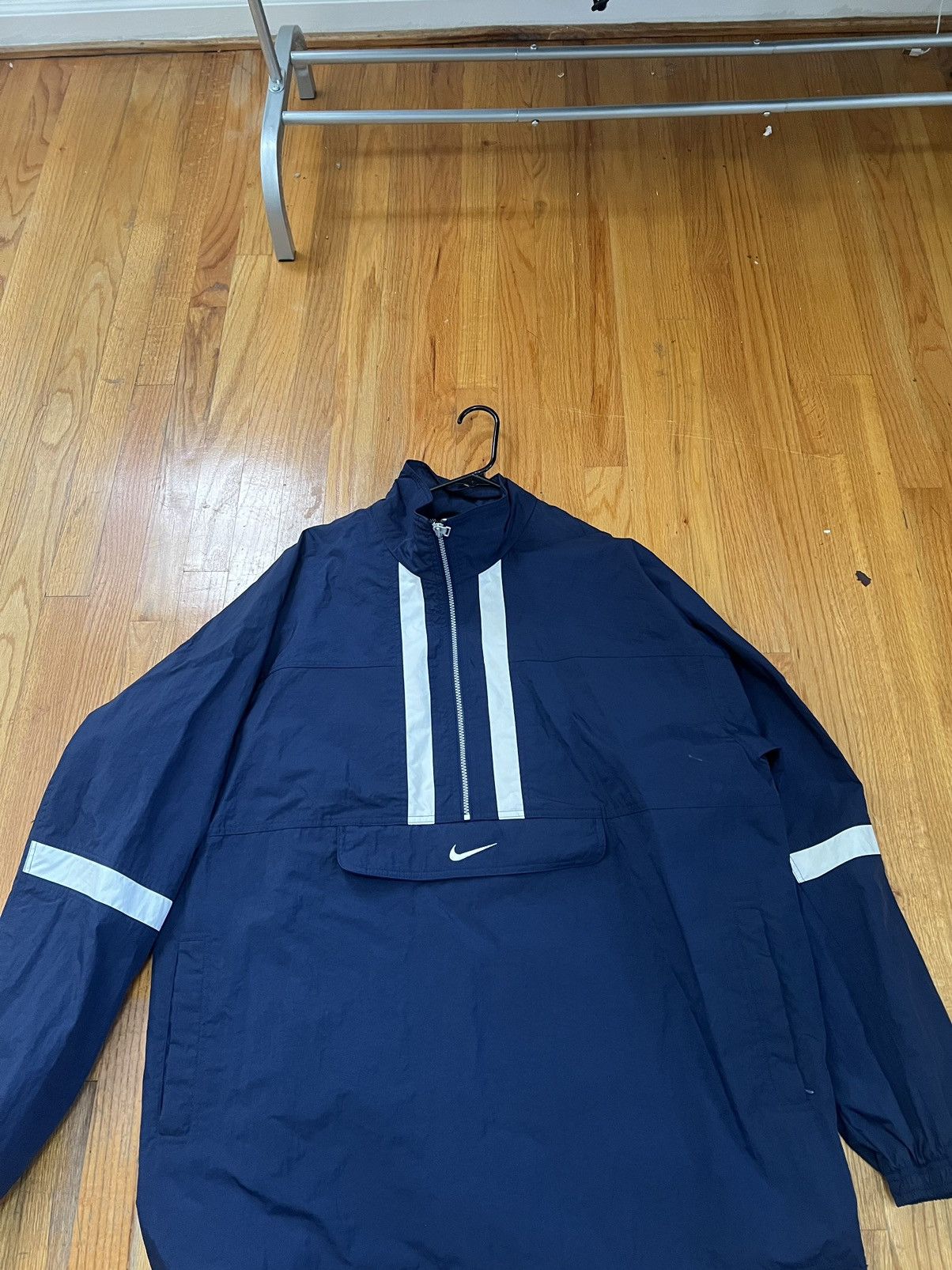 Nike × Vintage Navy blue and white Nike pull over windbreaker Size US XXL / EU 58 / 5 - 1 Thumbnail