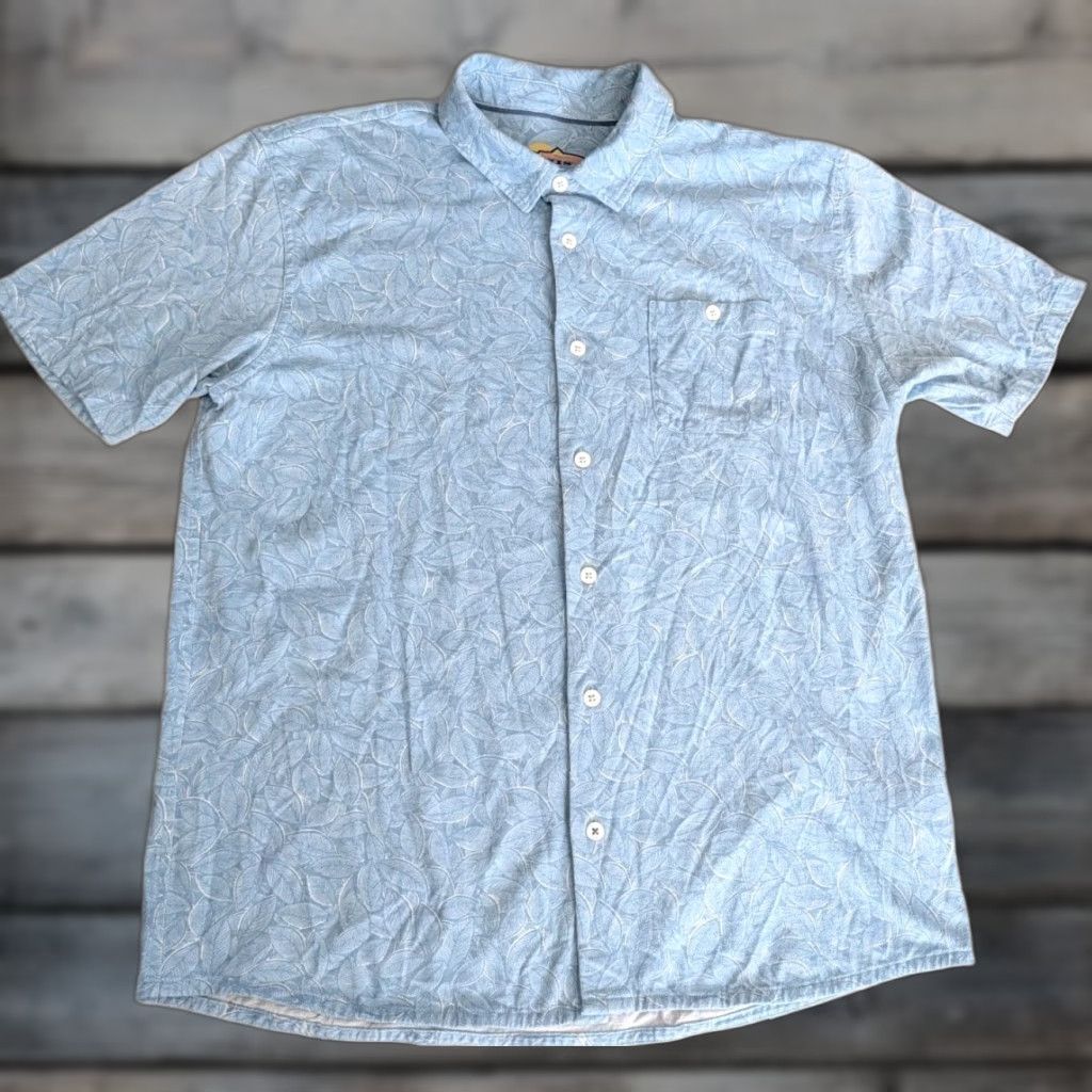Orvis Orvis Shirt Men’s Large Trout Bum Blue Button Up Short Sleeve Thick Leaf Floral Pocket Size US L / EU 52-54 / 3 - 1 Thumbnail