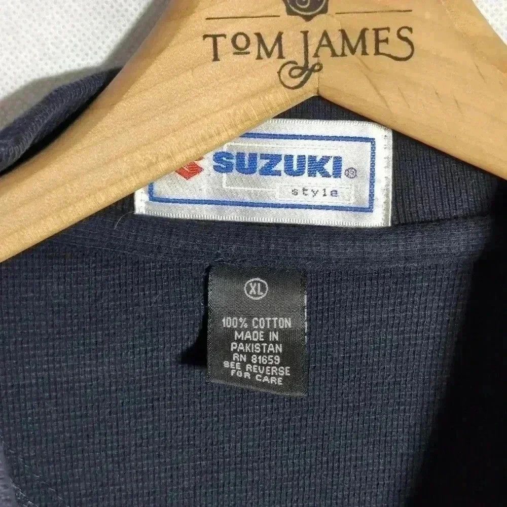 Vintage Suzuki Navy Blue Polo Shirt w embroidered Logo and white Size US XL / EU 56 / 4 - 3 Thumbnail