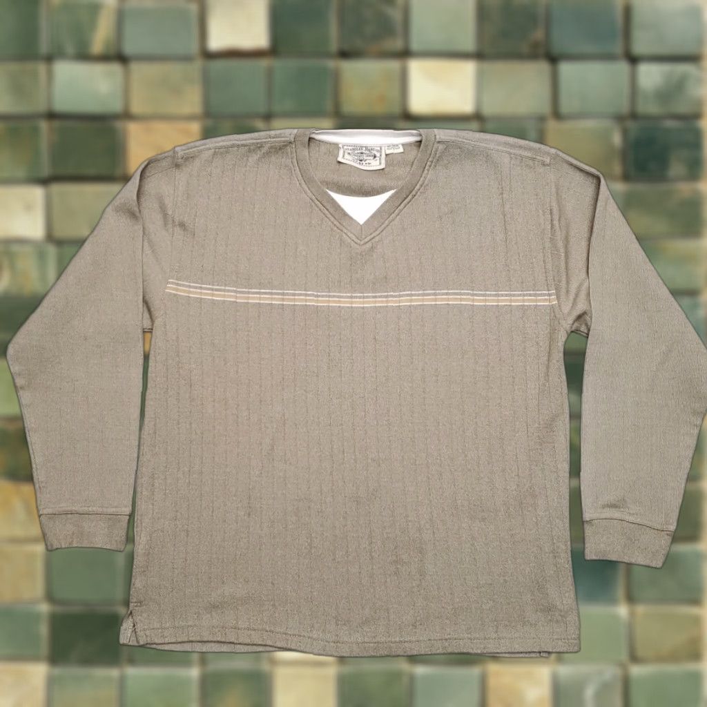 Wrangler VINTAGE Wrangler Shirt Mens Large Green Rib 47 Retro V-Neck Sweater 90s Y2K casual Mens Size US L / EU 52-54 / 3 - 1 Thumbnail