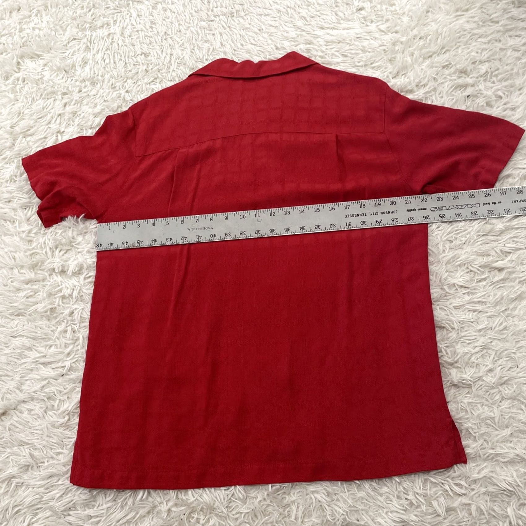 Vintage JOHN ASHFORD Vintage Button Shirt Men M Red 100% Silk Check Knit Relaxed Retro 70s 90s Knit Shirt Mens Red Silk Button Shirt Vintage Size US M / EU 48-50 / 2 - 7 Thumbnail