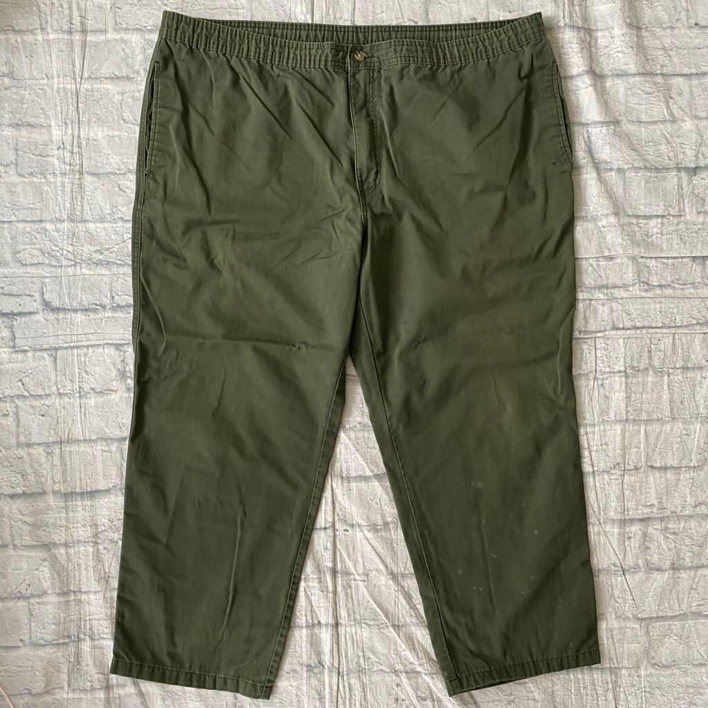 Puritan Puritan men XL cotton blend pull on casual chino pants olive Size US 40 / EU 56 - 1 Thumbnail