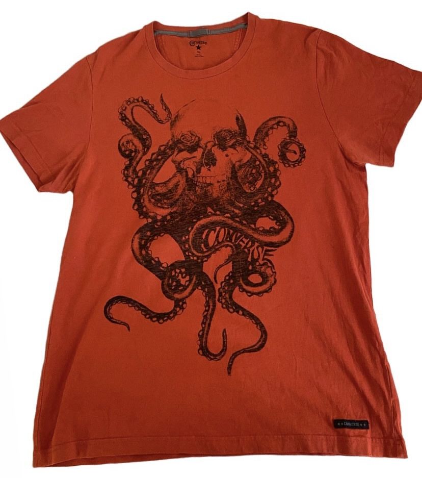 Converse Y2K Red Skull Roses Converse T-shirt Size US L / EU 52-54 / 3 - 1 Thumbnail