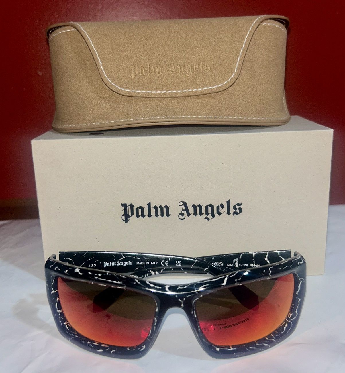 Palm Angels Palm Angels Adin (Peri037 1322) Sunglasses “Black Marble” Size ONE SIZE - 1 Thumbnail