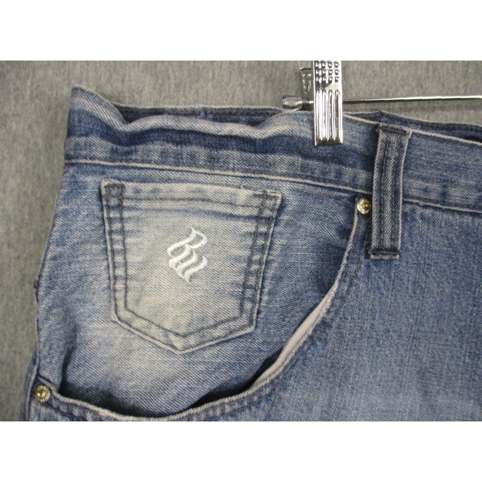 Rocawear Rocawear Shorts Mens 42 Blue Denim Regular Fit Distressed Logo Embroidered Hip Hop Casual Bermuda Jeans Size US 38 / EU 54 - 2 Thumbnail