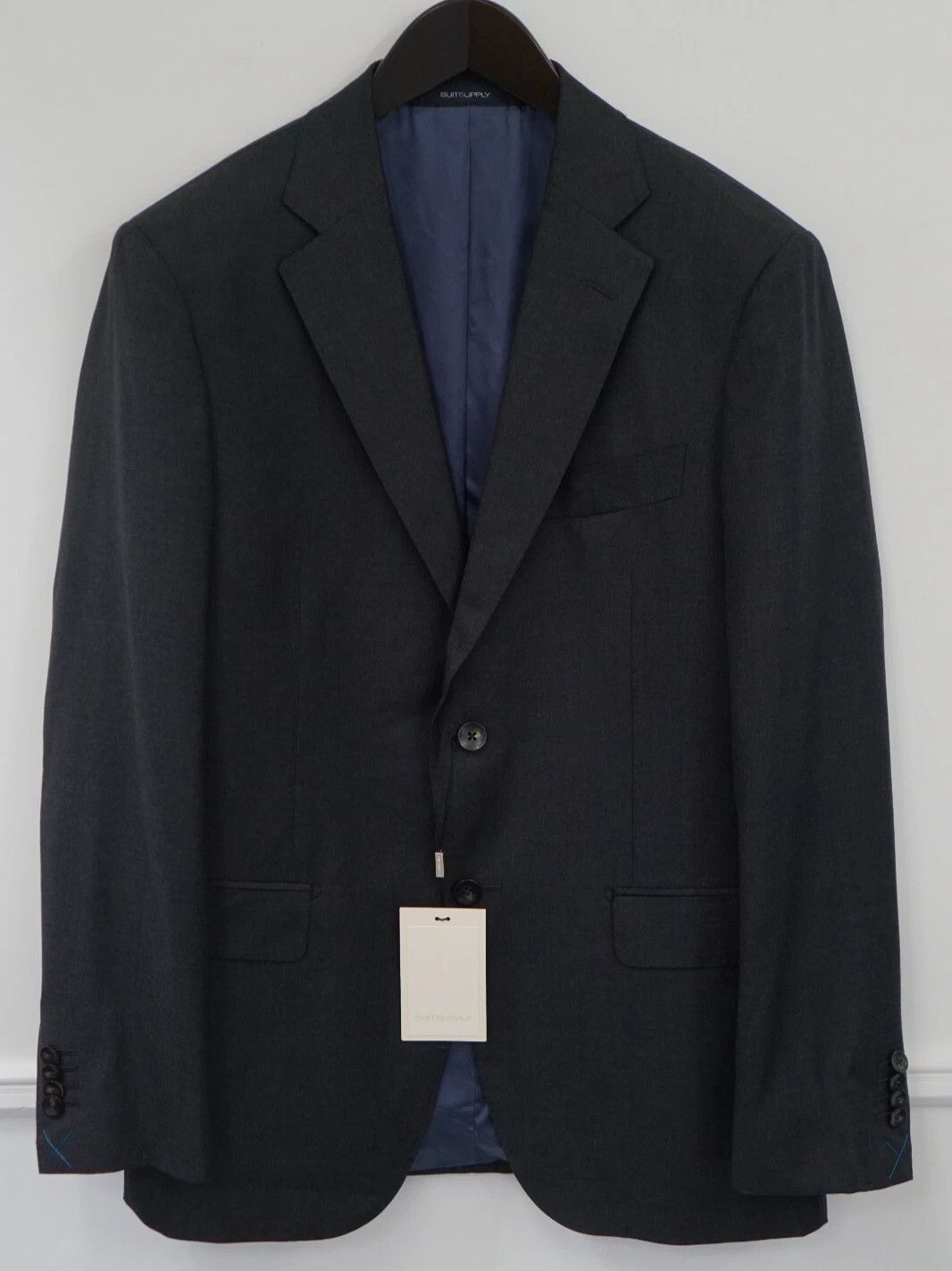 Suitsupply Men Suitsupply Blazer Napoli Charcoal Grey REDA Wool UK/US46 Size 46R - 1 Thumbnail