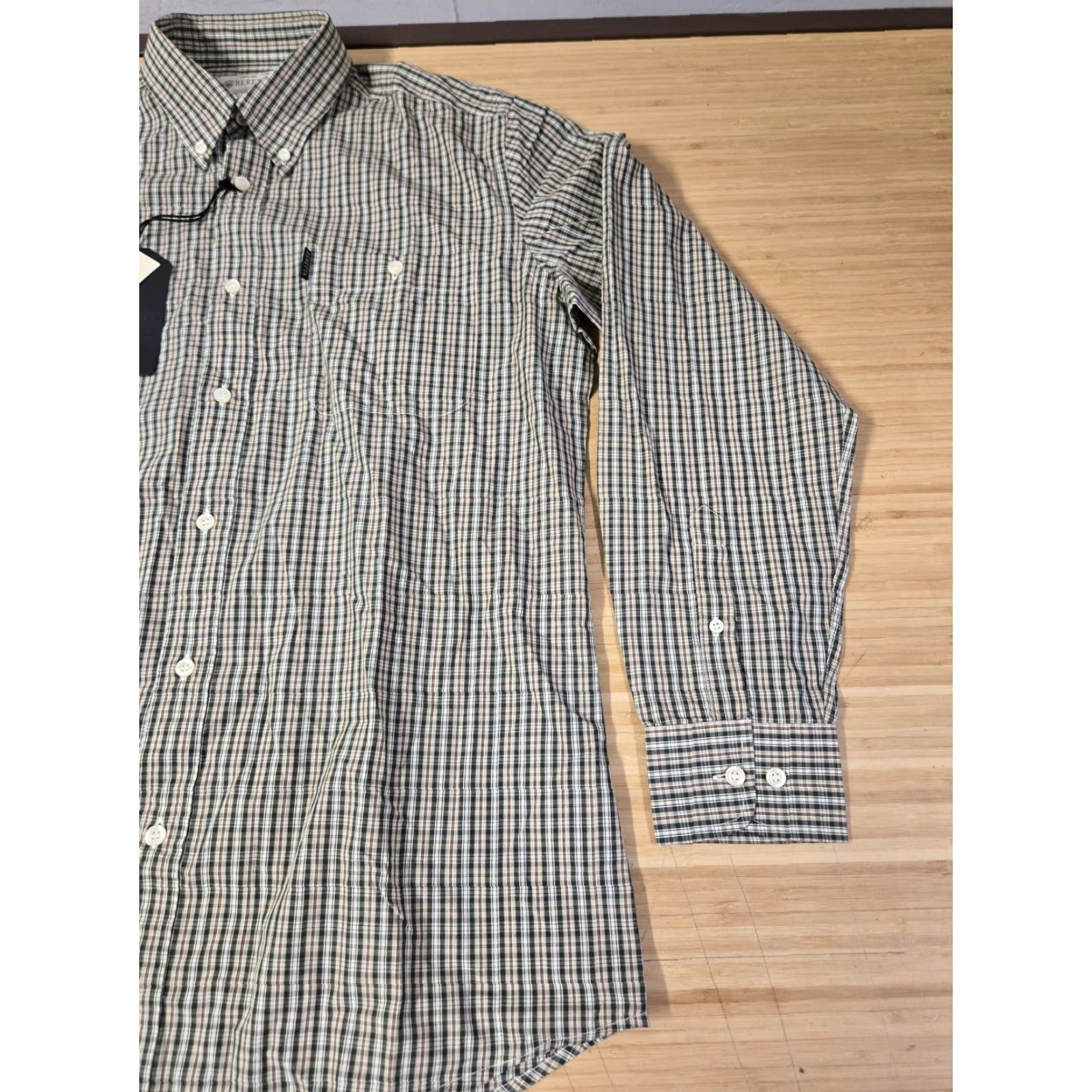 Vintage Beretta Shirt Mens Large Green Plaid Check Button Down Collar Long Sleeve Casual Size US M / EU 48-50 / 2 - 2 Thumbnail
