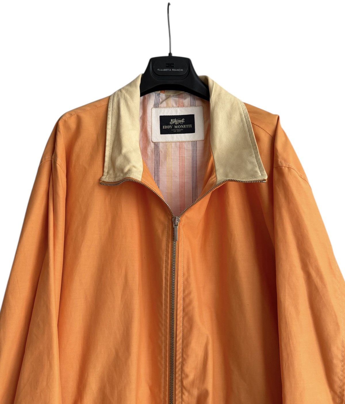 Other Eddy Monetti Leather Collar Bomber Jacket Size US XL / EU 56 / 4 - 4 Thumbnail