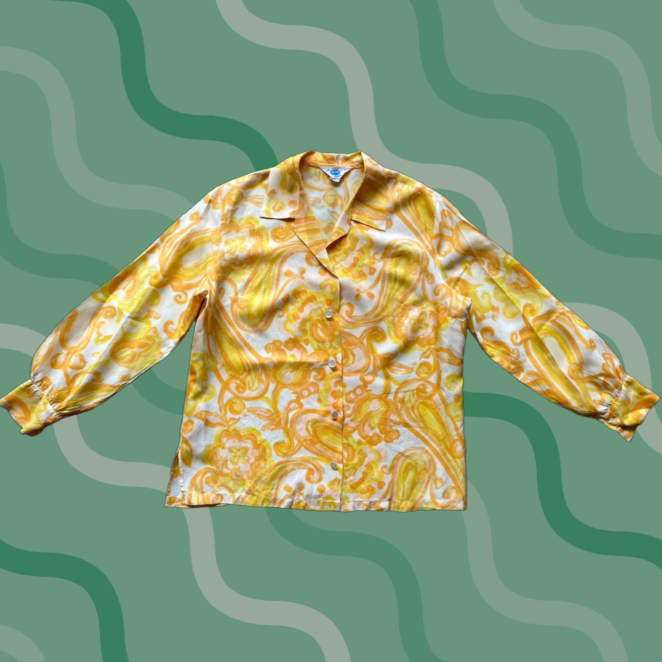 Vintage VINTAGE Emsee Blouse Women’s 38 ILGWU Yellow 50s 60s 70s 80s Workers Union Shirt Women Mens Girls Size XS / US 0-2 / IT 36-38 - 1 Thumbnail