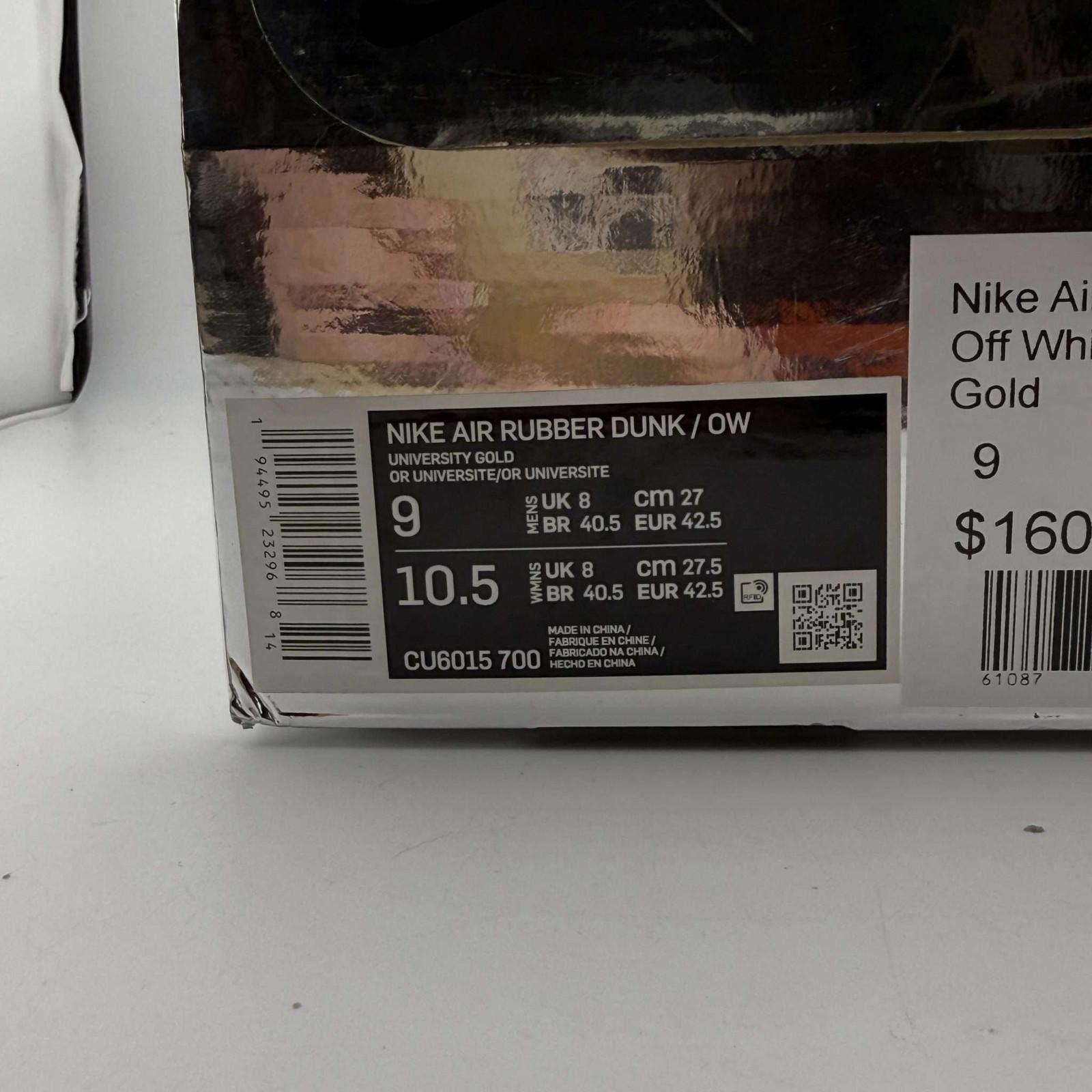 Nike Nike Air Rubber Dunk Off White University Gold Size US 9 / EU 42 - 10 Thumbnail