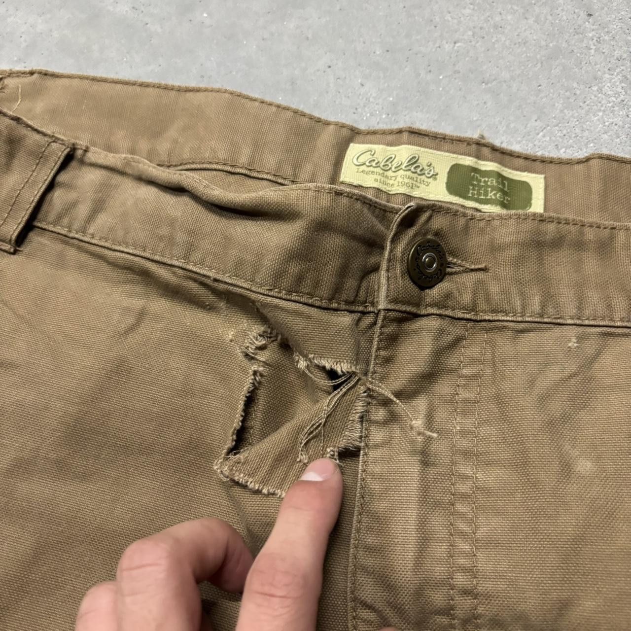 Japanese Brand × Vintage Crazy Vintage Y2K/2000s Baggy Khaki Brown Skater Style Cargo Pants! Size US 40 / EU 56 - 7 Thumbnail