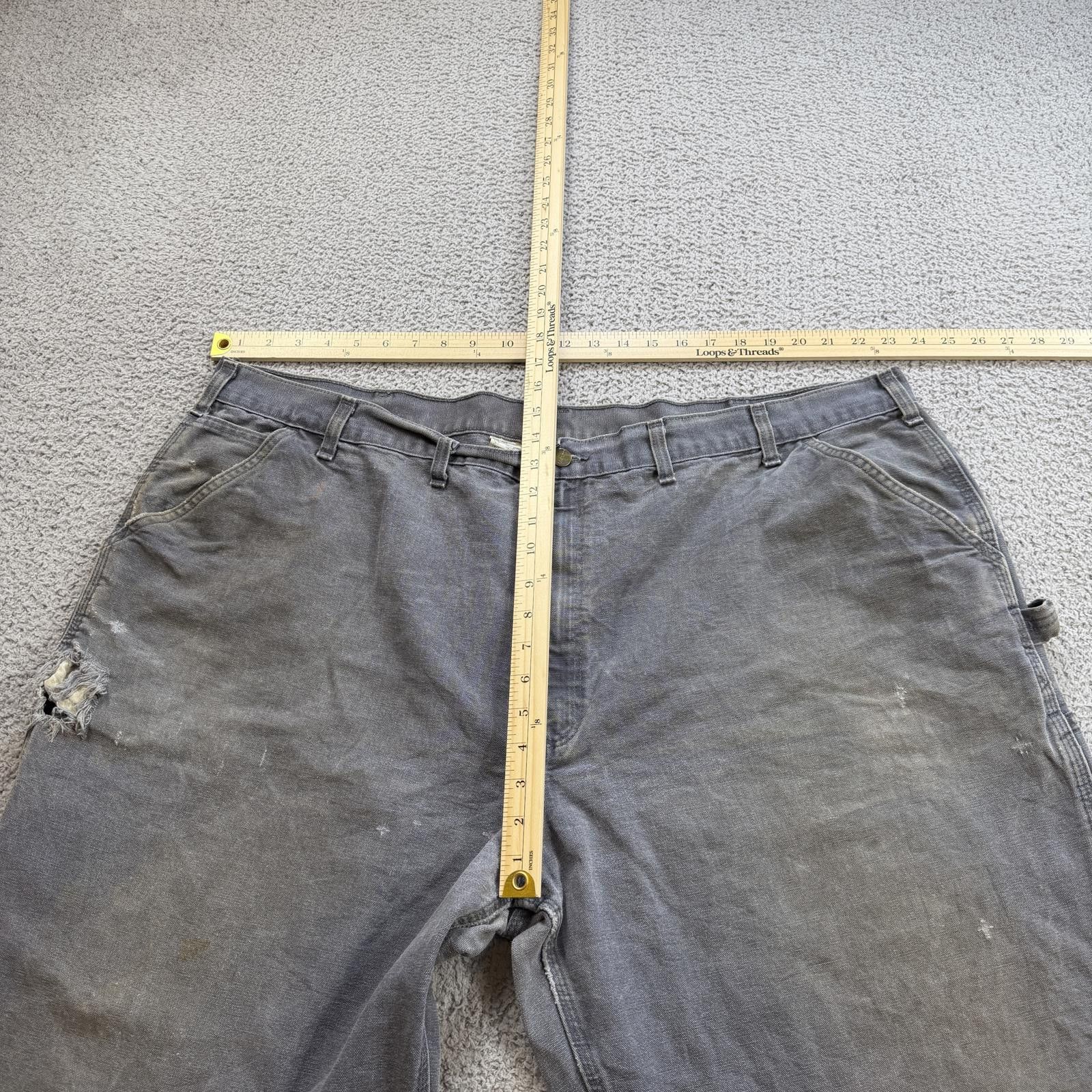 Carhartt Carhartt B11 Dungaree Work Pants Mens 50x30 Gray Fade Work Size US 44 / EU 60 - 3 Thumbnail