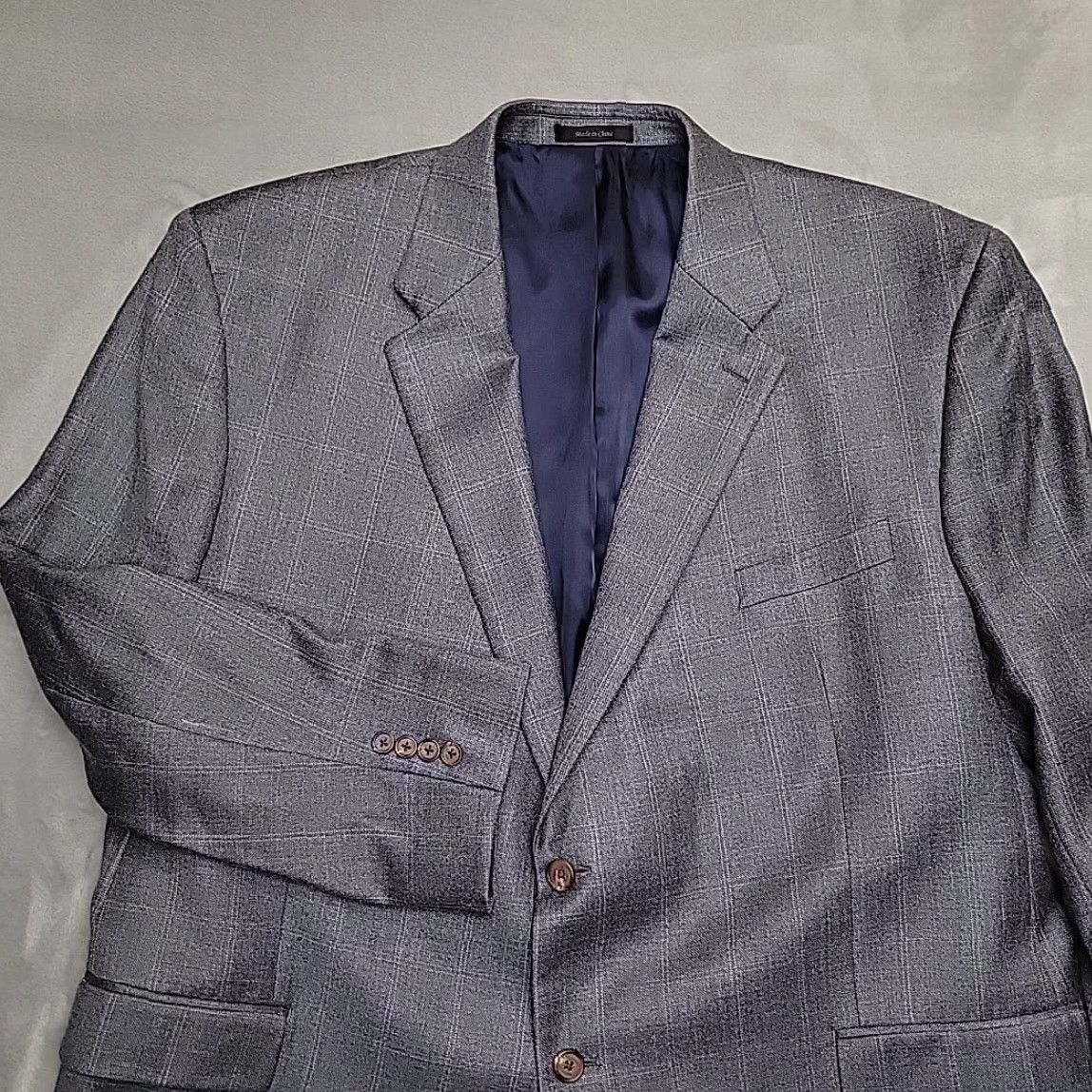 Ralph Lauren Lauren Ralph Lauren Blazer Mens 52L Gray Plaid Silk Wool Sports Jacket Size 52R - 3 Thumbnail