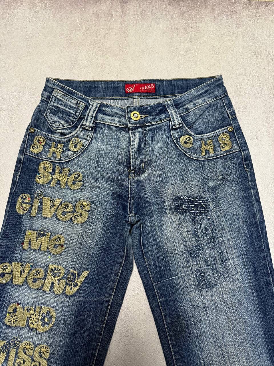 Vintage Vintage Punk Grunge Japanese Big Logo Baggy Dirty Jeans 90s Size 29" - 4 Thumbnail