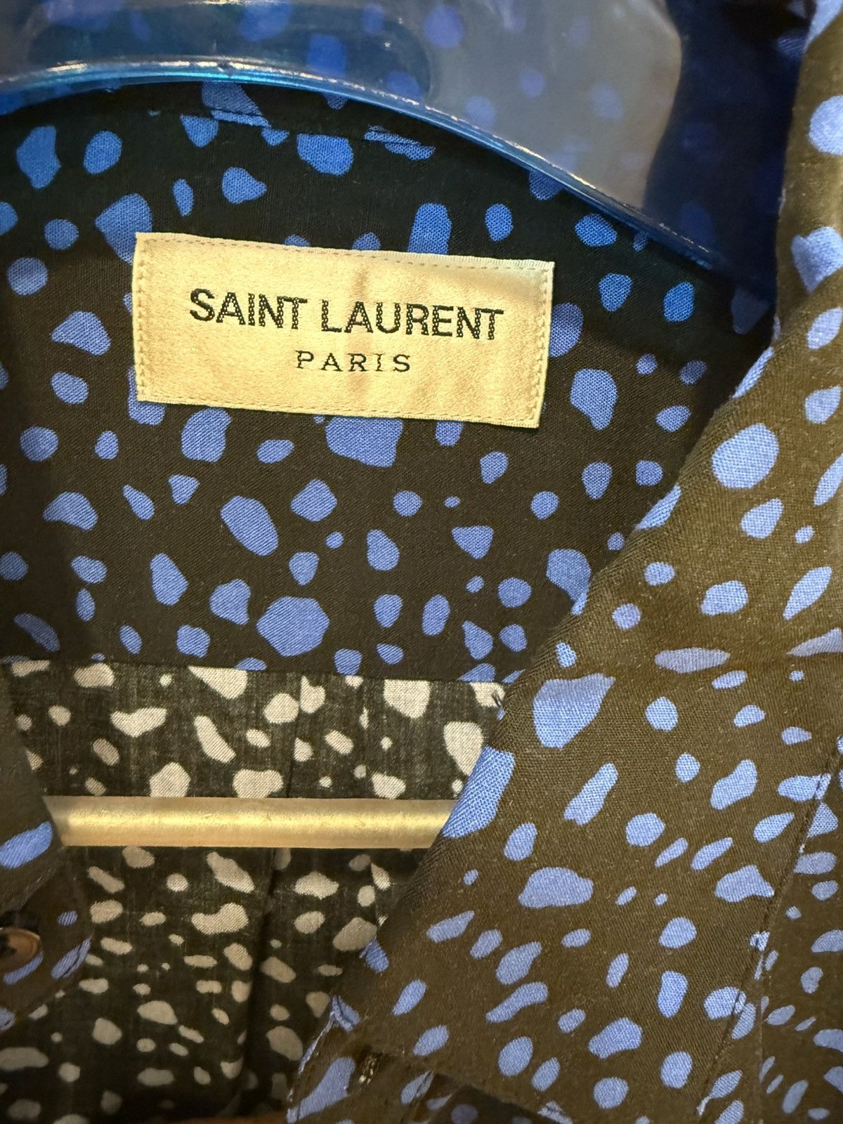 Saint Laurent Paris Black and blue leopard print collar size40 Size US M / EU 48-50 / 2 - 5 Thumbnail