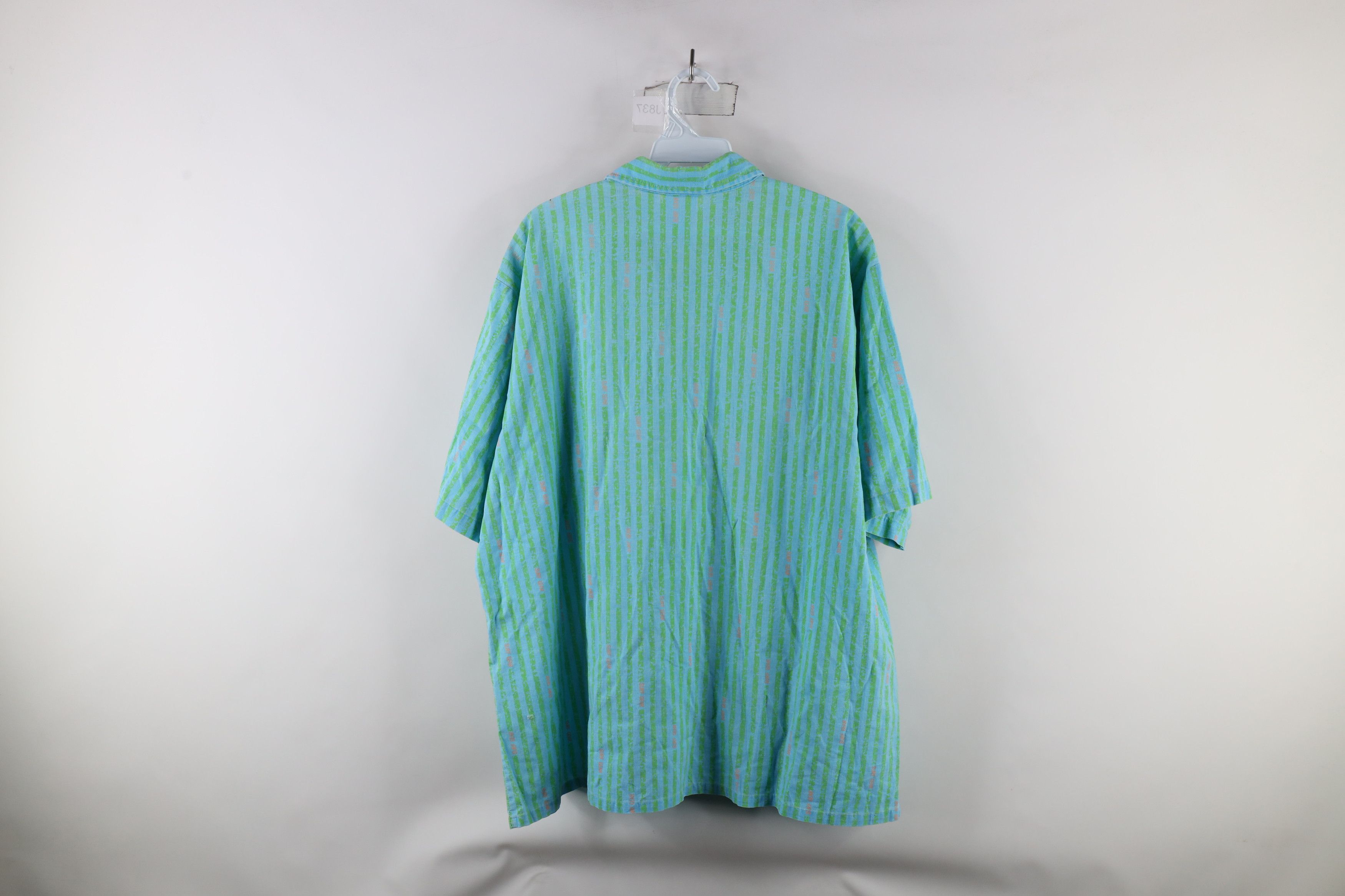 Vintage Vtg 90s Surf Gear Spell Out Striped Surfing Button Shirt USA Size US XL / EU 56 / 4 - 8 Thumbnail