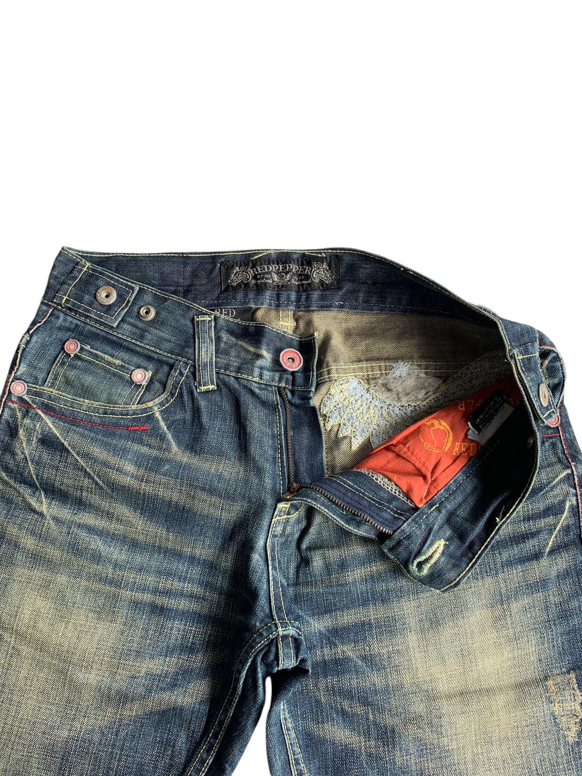 Tornado Mart FLARE💥 RED PEPPER JAPANESE PUNK SYYLE MUDMAX RUSTY DENIM🎌☠️ Size US 31 - 14 Thumbnail