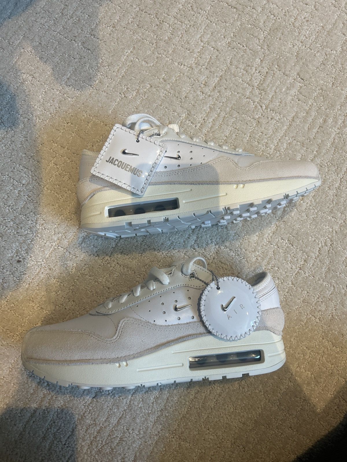 Jacquemus × Nike Nike x Jacquemus Air Max 1 White Sneakers Size US 10 / EU 43 - 1 Thumbnail