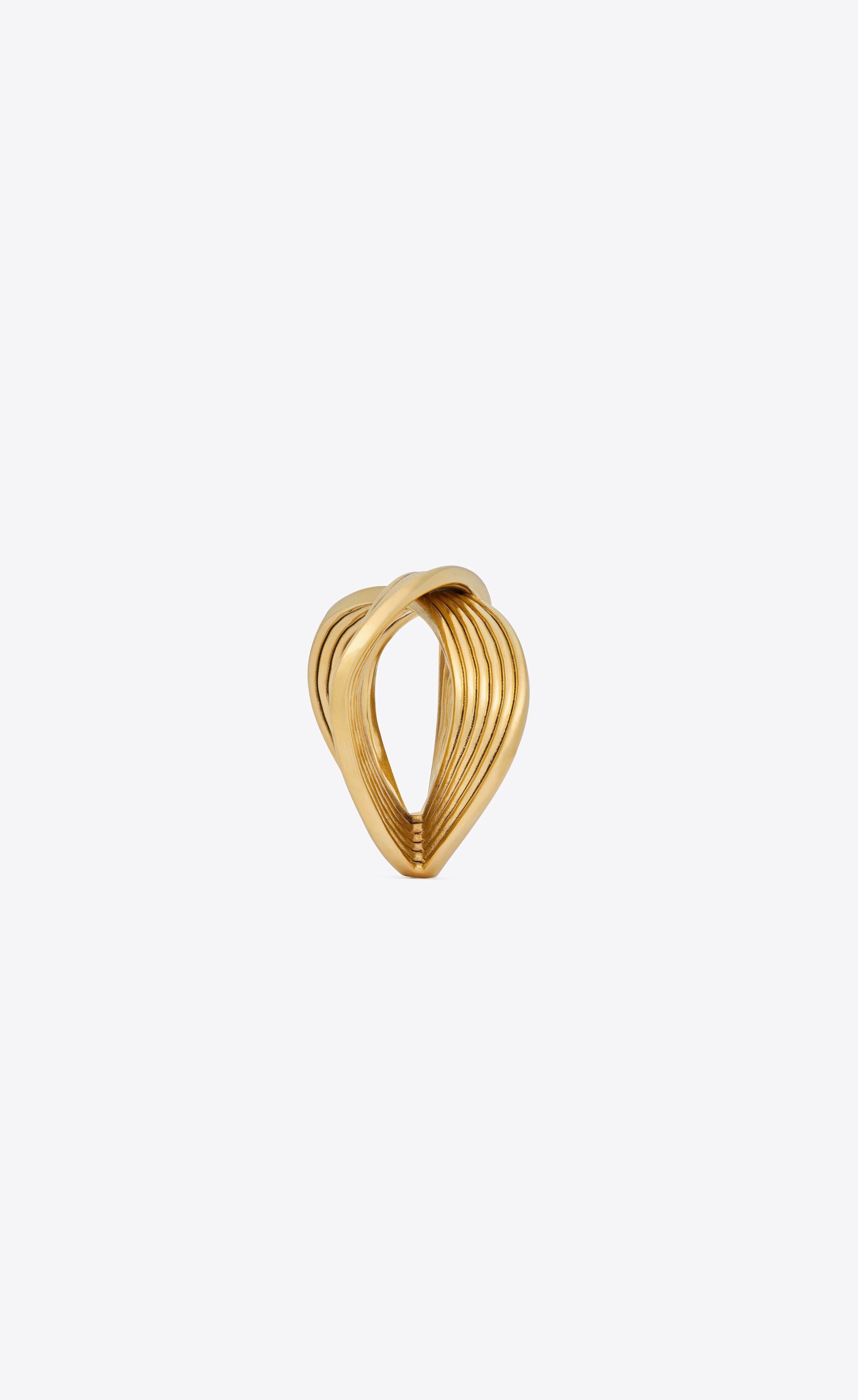 Saint Laurent Paris o1b1hav110725 Size: S / 739383 Link Cuff in Metal in Gold Size ONE SIZE - 3 Thumbnail