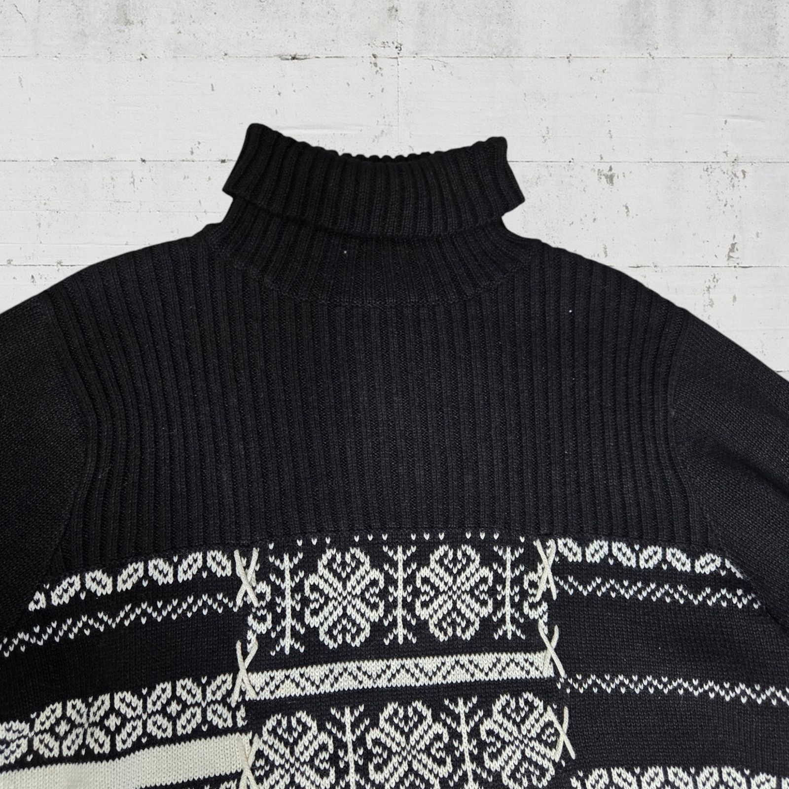Other Y2K Black Patchwork Fair Isle Turtleneck Sweater Size XL Size XL / US 12-14 / IT 48-50 - 4 Thumbnail