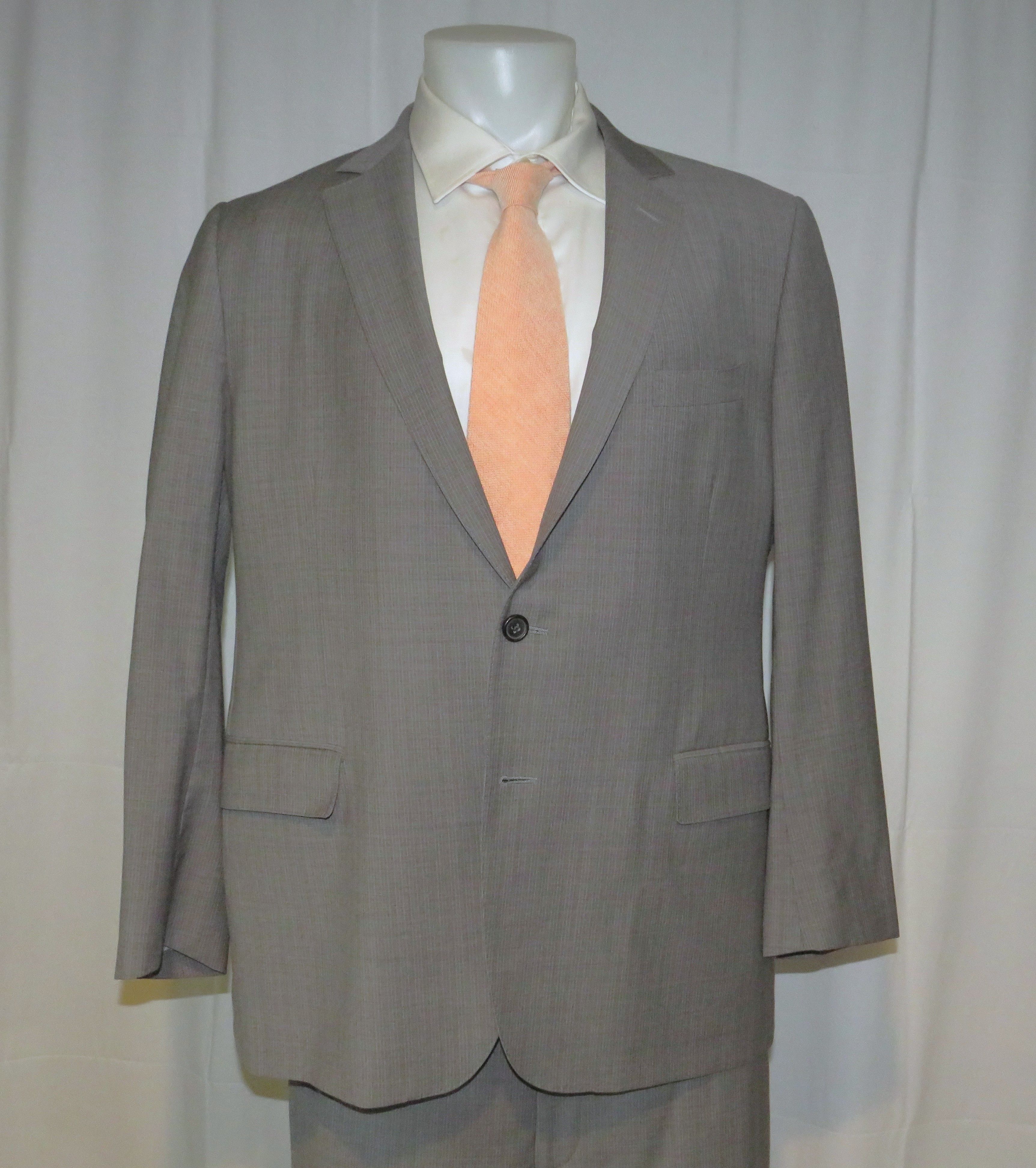 Brooks Brothers 1818 Fitzgerald Drago Gray Striped Two Button Suit 46R Size 46R - 8 Thumbnail