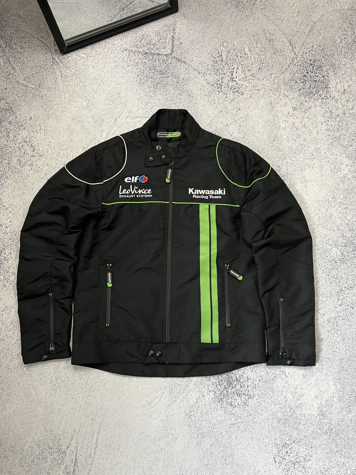 Japanese Brand Vintage Y2K Kawasaki Racing Jacket Moto Big Logo Hype Rare Size M / US 6-8 / IT 42-44 - 1 Thumbnail