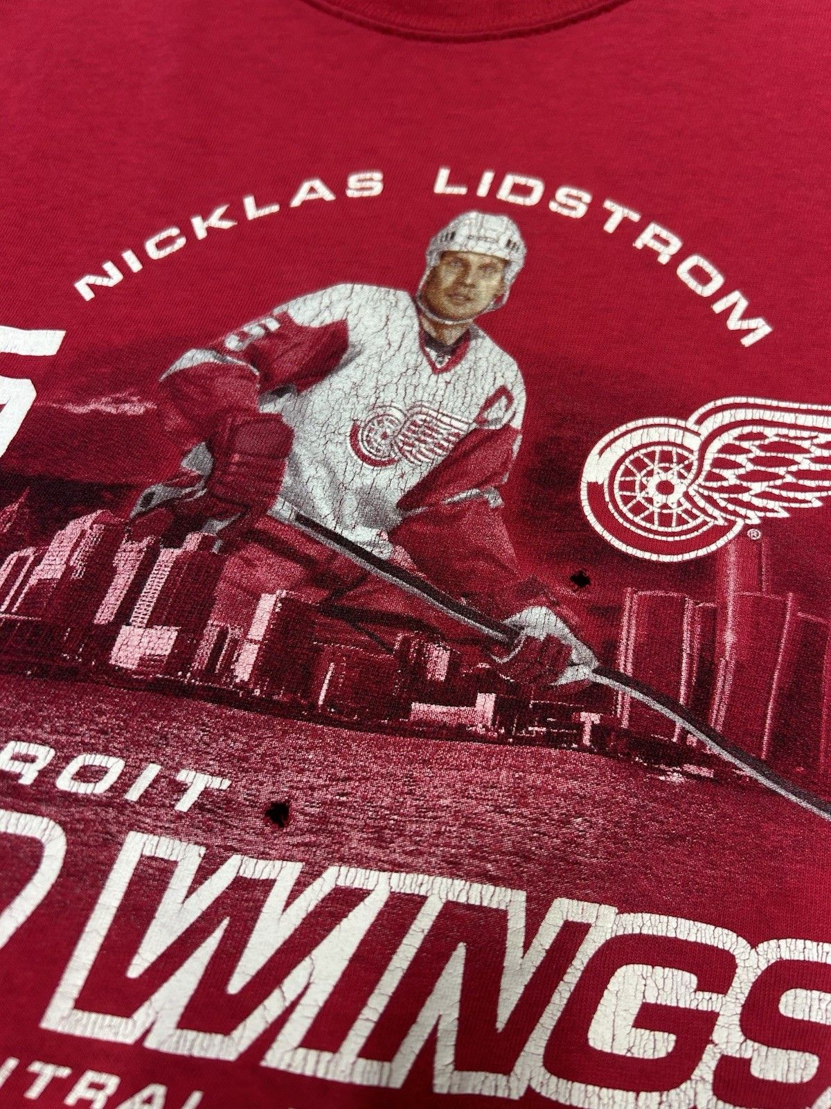 Vintage Vtg t shirt Detroit red wings hockey Nicklas Lidstrom L/XL Size US L / EU 52-54 / 3 - 3 Thumbnail