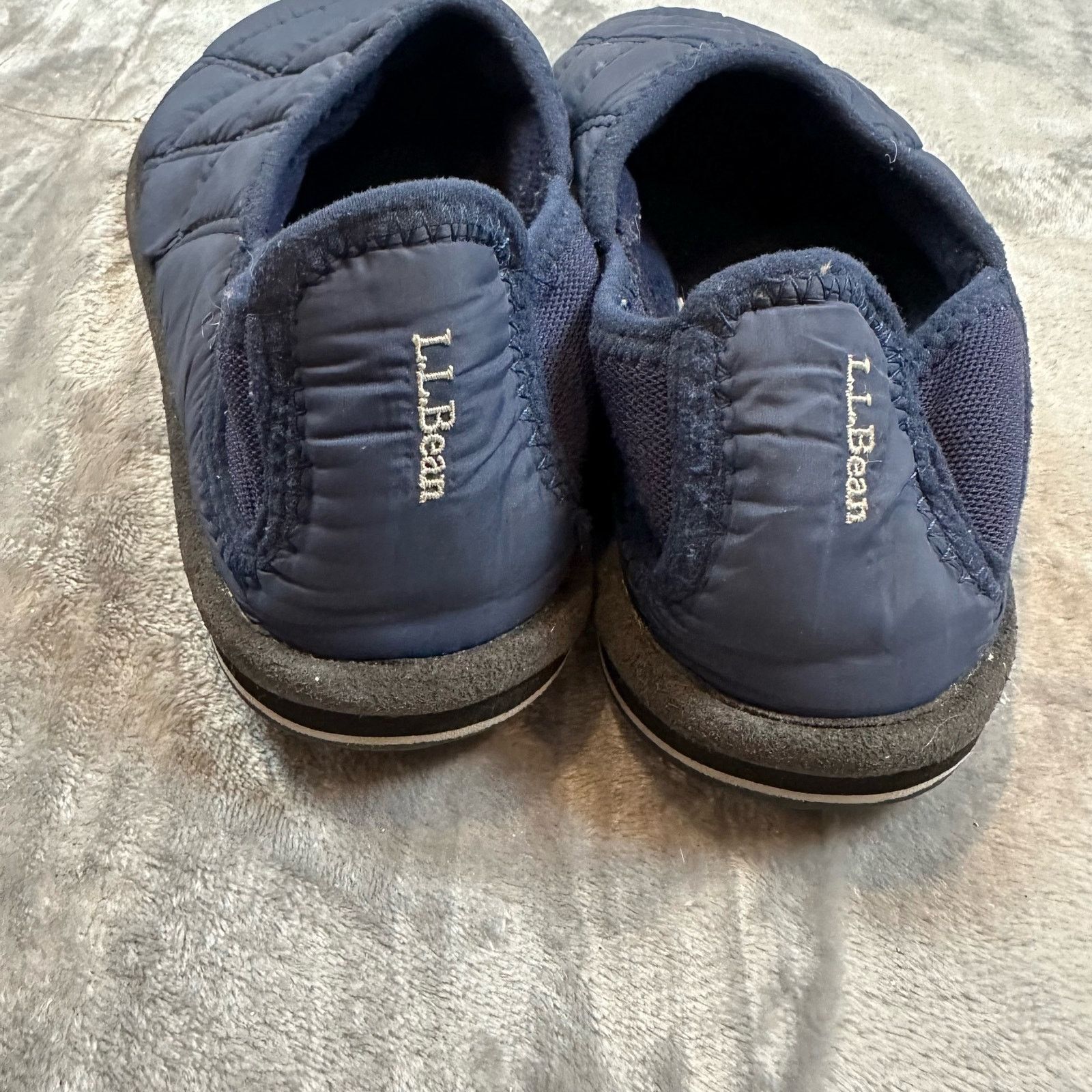 L.L. Bean LL Bean Navy Blue Quilted Slippers Slides Slip On Shoes 7 7M Size US 7 / IT 37 - 3 Thumbnail