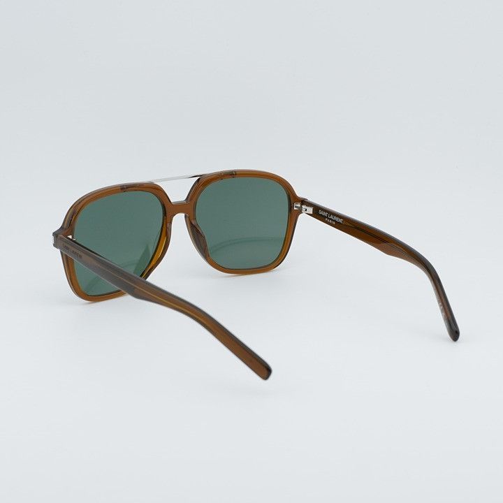 Saint Laurent Paris Saint Laurent SL545 004 Sunglasses Brown Aviator Frame Size ONE SIZE - 8 Thumbnail