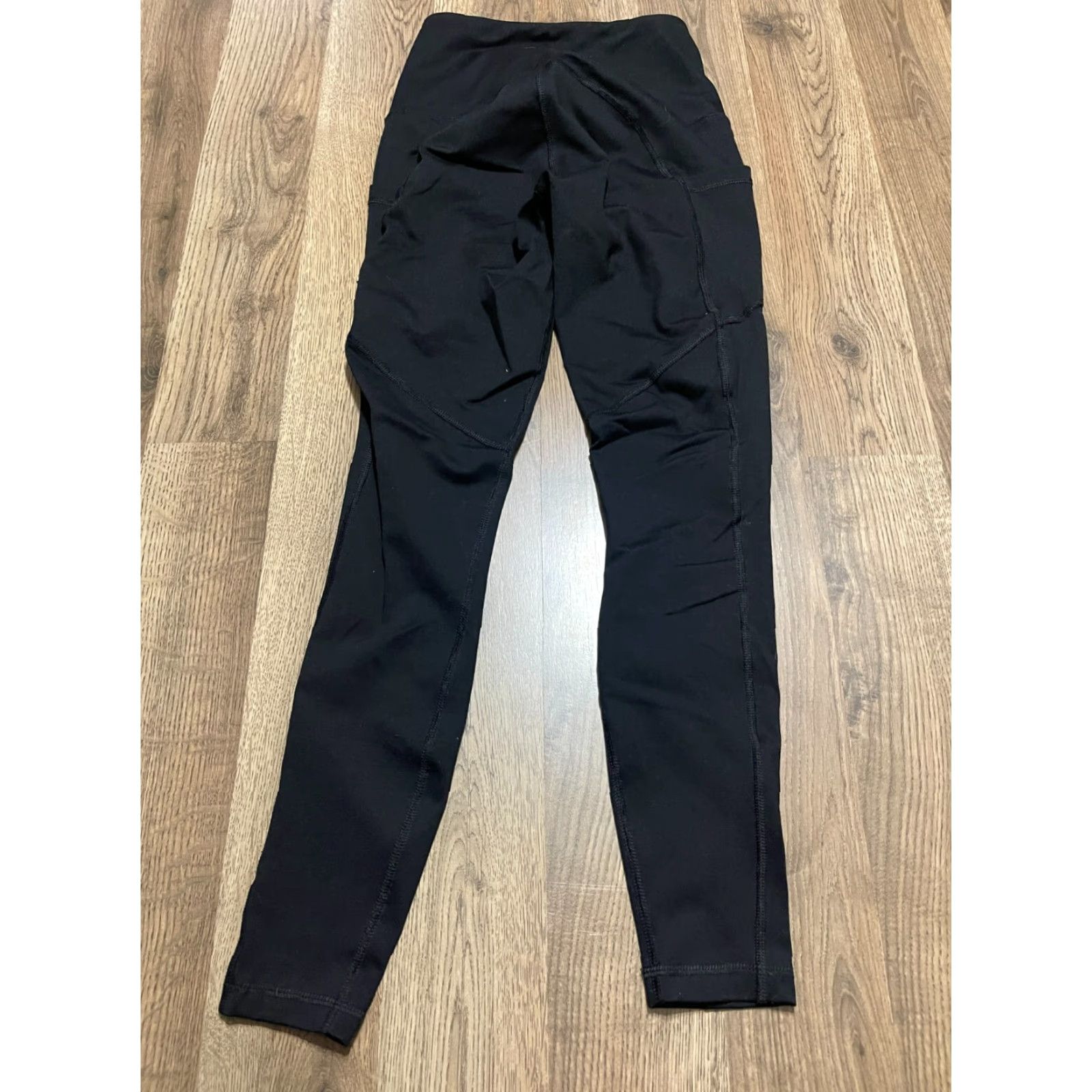 Vintage Hypertek Pants Women's XS Black Pull On Leggings Size 26" / US 2 / IT 38 - 2 Thumbnail