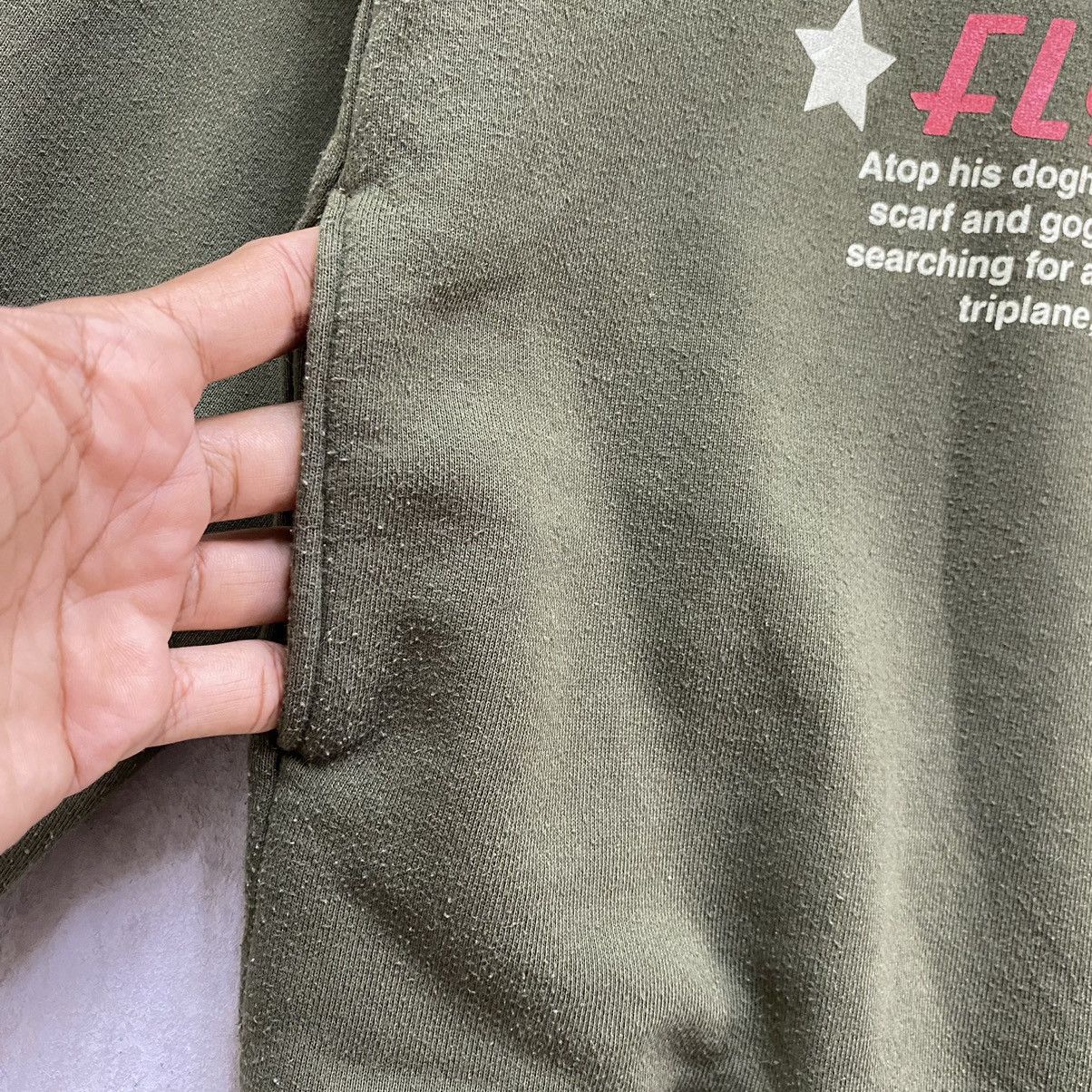 Peanuts Vintage Snoopy Hoodie Peanuts Flying Ace Olive Green Size US L / EU 52-54 / 3 - 7 Thumbnail