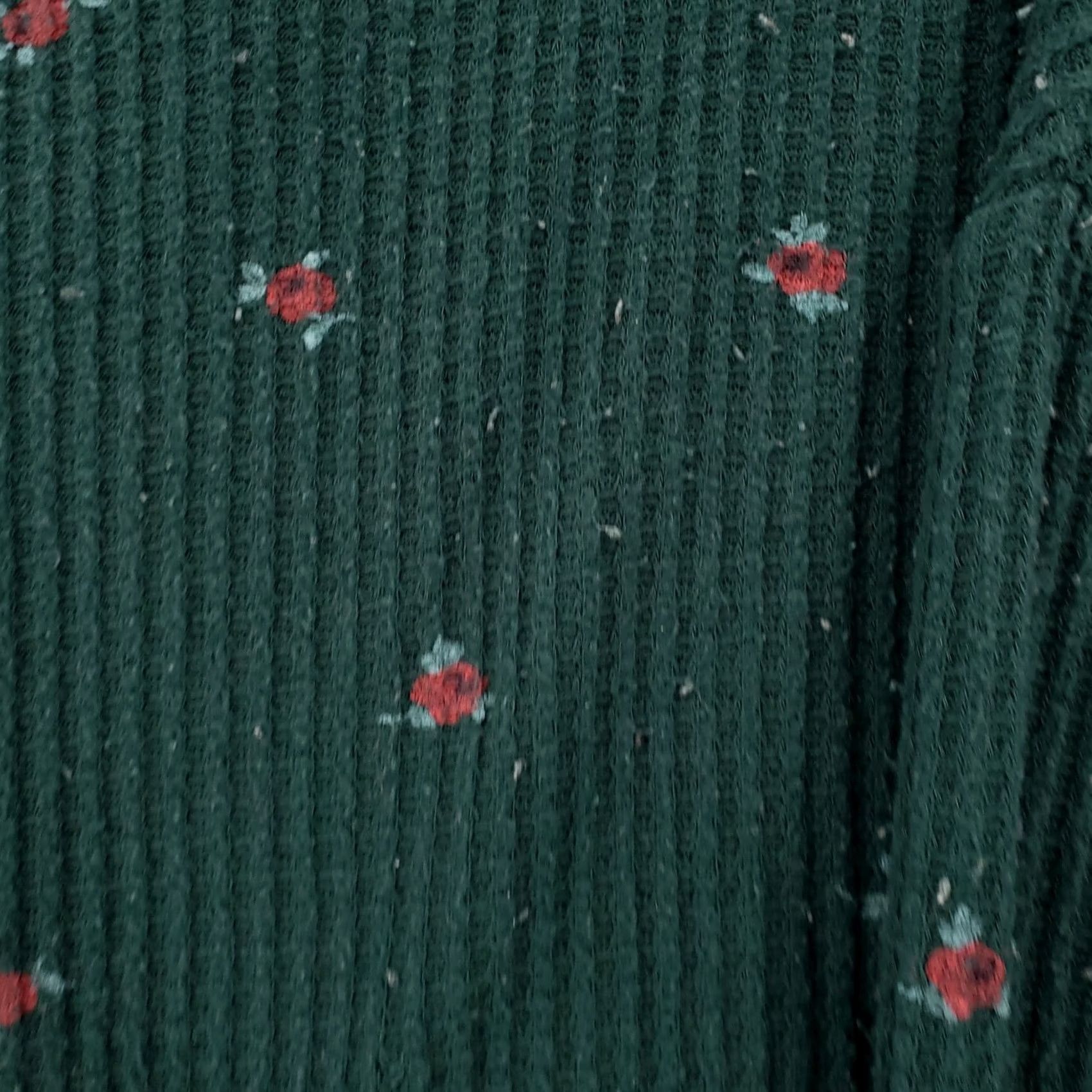 Vintage Gilly Hicks T-Shirt Womens S Small Green Crop Floral Thermal Henley Long Sleeves Size S / US 4 / IT 40 - 7 Thumbnail